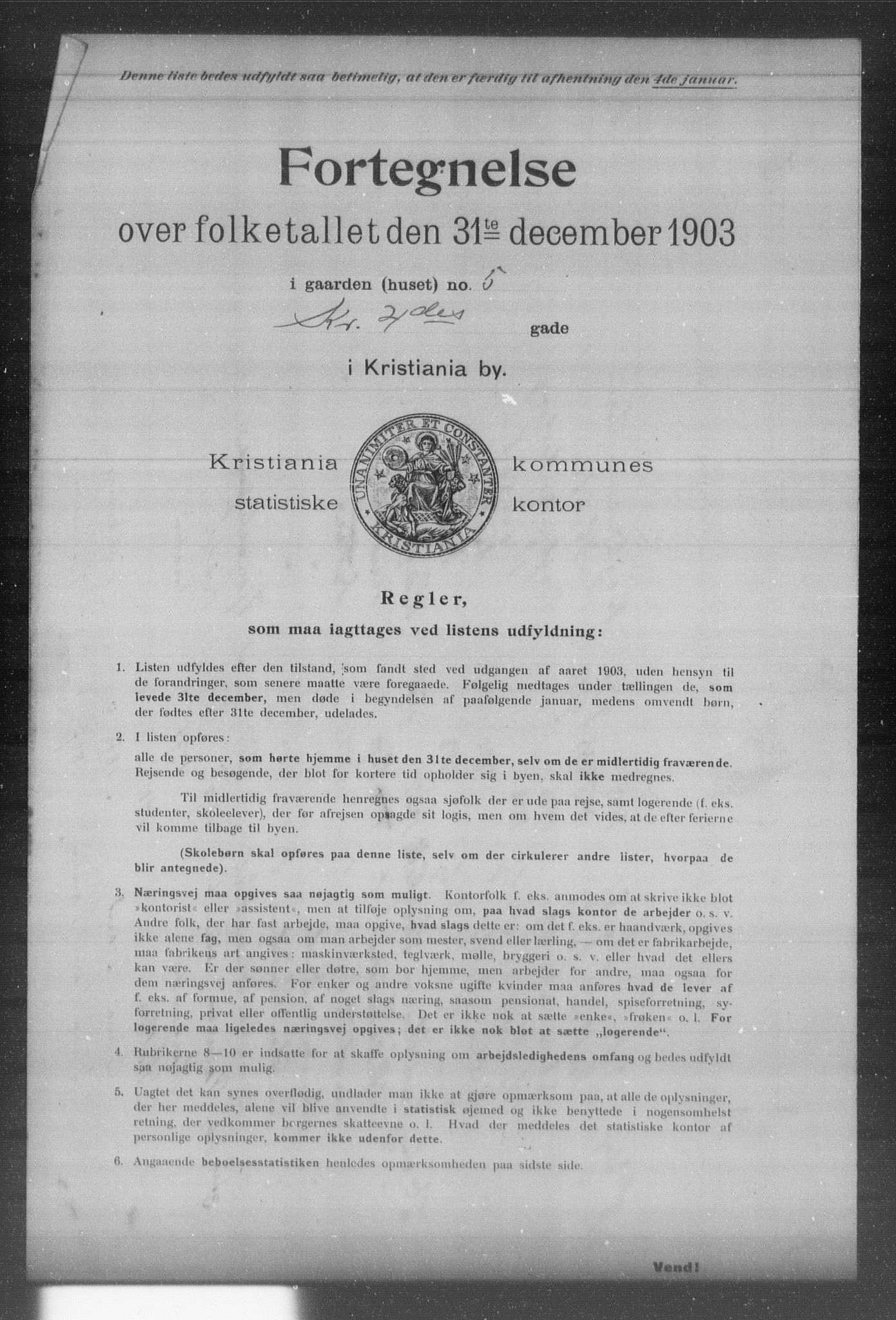 OBA, Kommunal folketelling 31.12.1903 for Kristiania kjøpstad, 1903, s. 10642