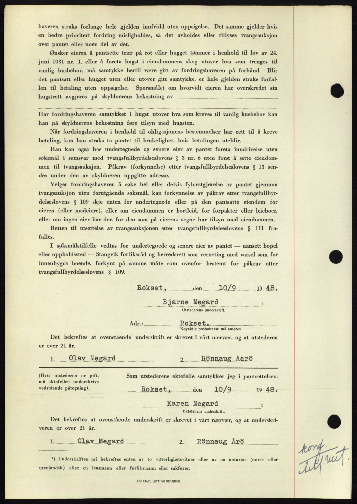 Nordmøre sorenskriveri, AV/SAT-A-4132/1/2/2Ca: Pantebok nr. B99, 1948-1948, Dagboknr: 2662/1948