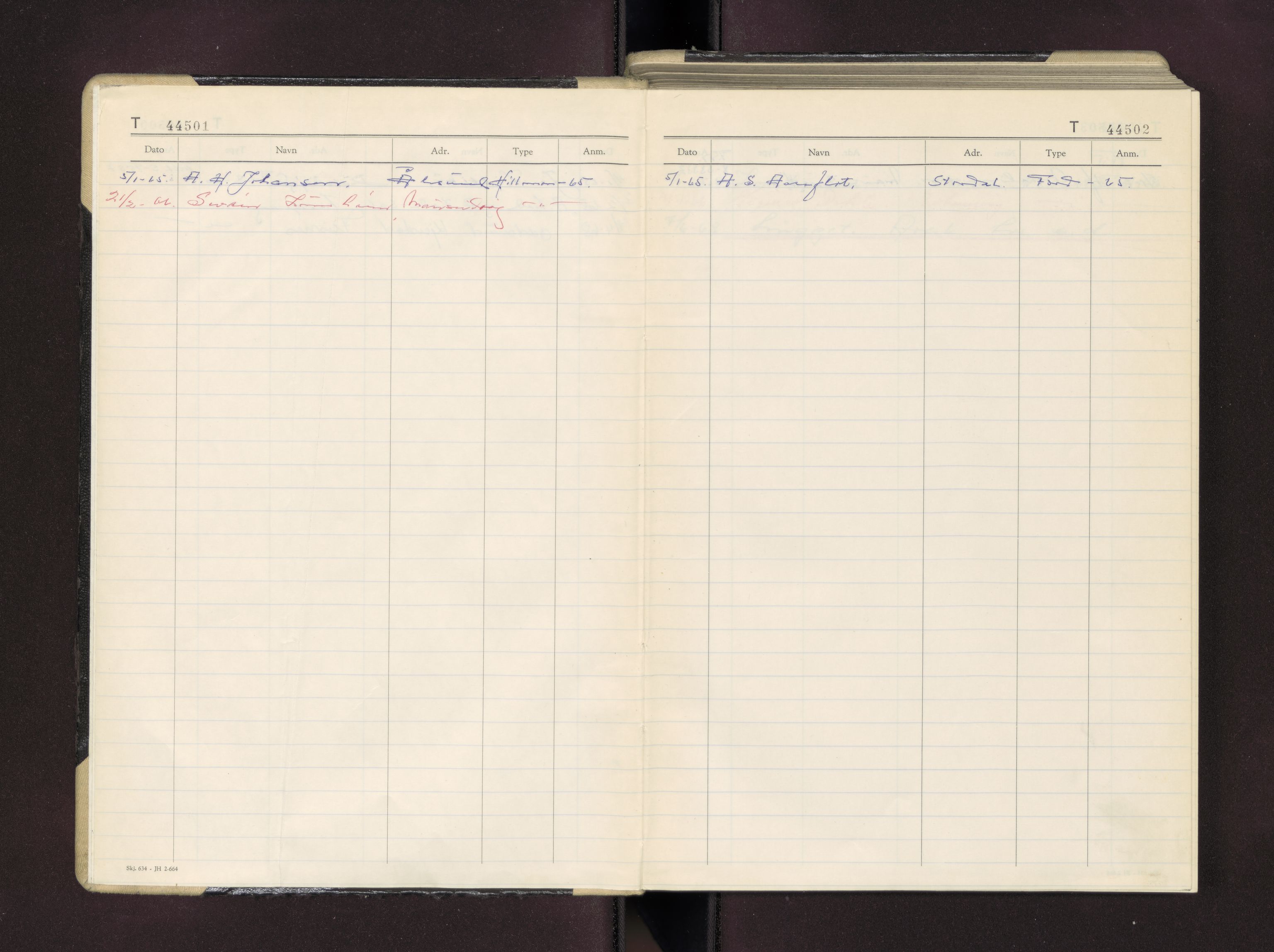 Møre og Romsdal vegkontor - Ålesund trafikkstasjon, AV/SAT-A-4099/F/Fc/L0042: Bilregister; T 44500 - T 44999, 1960-1970
