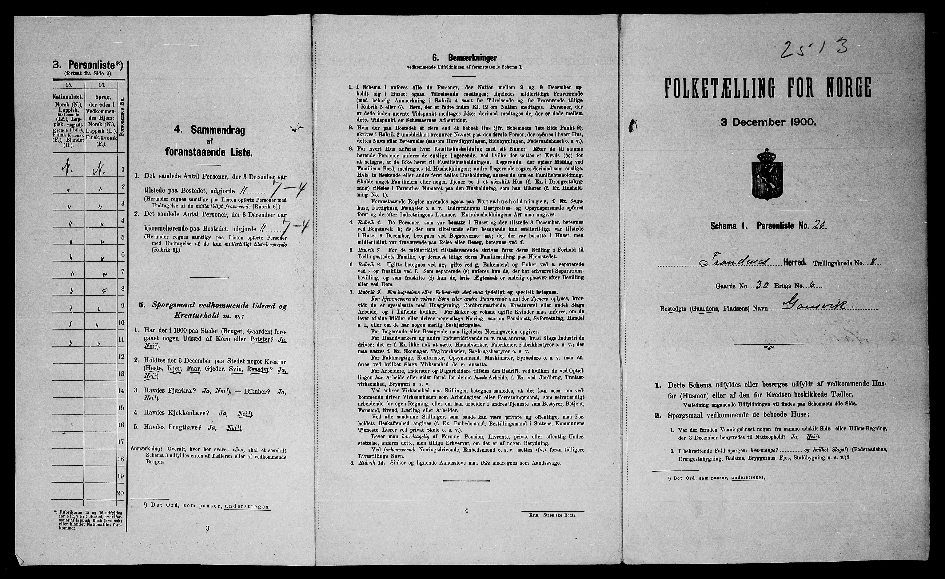 SATØ, Folketelling 1900 for 1914 Trondenes herred, 1900, s. 274