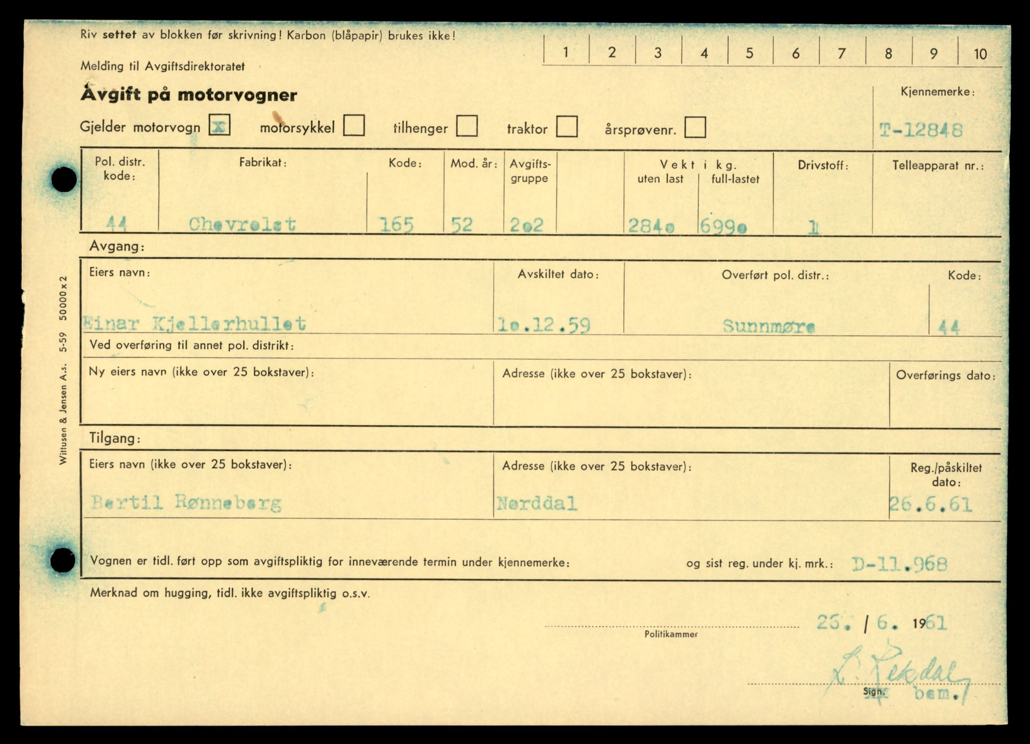 Møre og Romsdal vegkontor - Ålesund trafikkstasjon, AV/SAT-A-4099/F/Fe/L0036: Registreringskort for kjøretøy T 12831 - T 13030, 1927-1998, s. 381