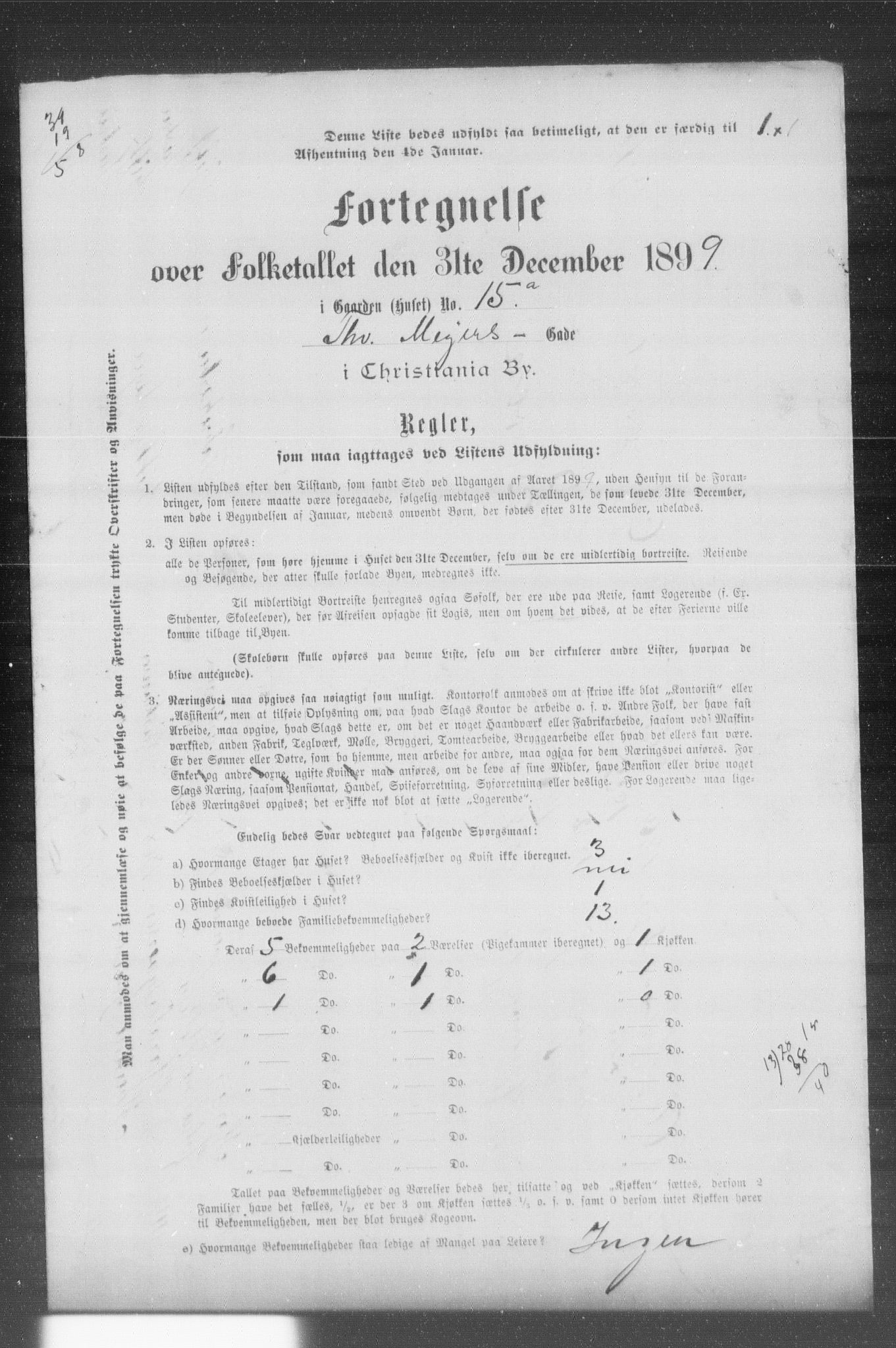 OBA, Kommunal folketelling 31.12.1899 for Kristiania kjøpstad, 1899, s. 14249
