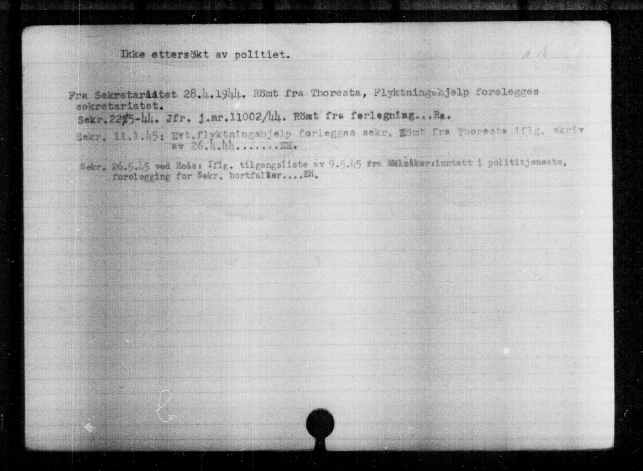 Utenriksstasjonene, Legasjonen i Stockholm, Flyktningkontoret, AV/RA-S-6753/V/Va/L0004: Kjesäterkartoteket, flyktninger med registreringsnr. 3496-6610, 1940-1945, s. 1817