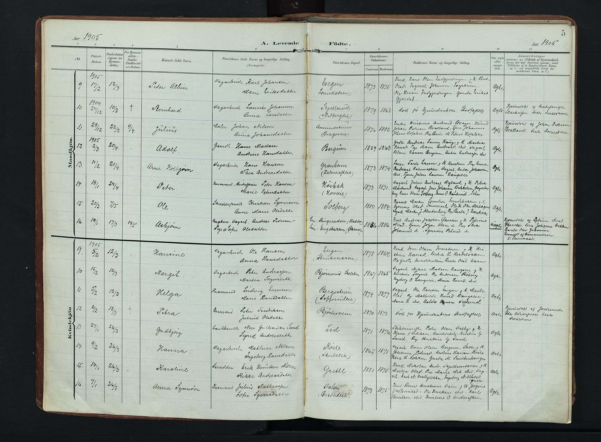 Søndre Land prestekontor, AV/SAH-PREST-122/K/L0007: Ministerialbok nr. 7, 1905-1914, s. 5