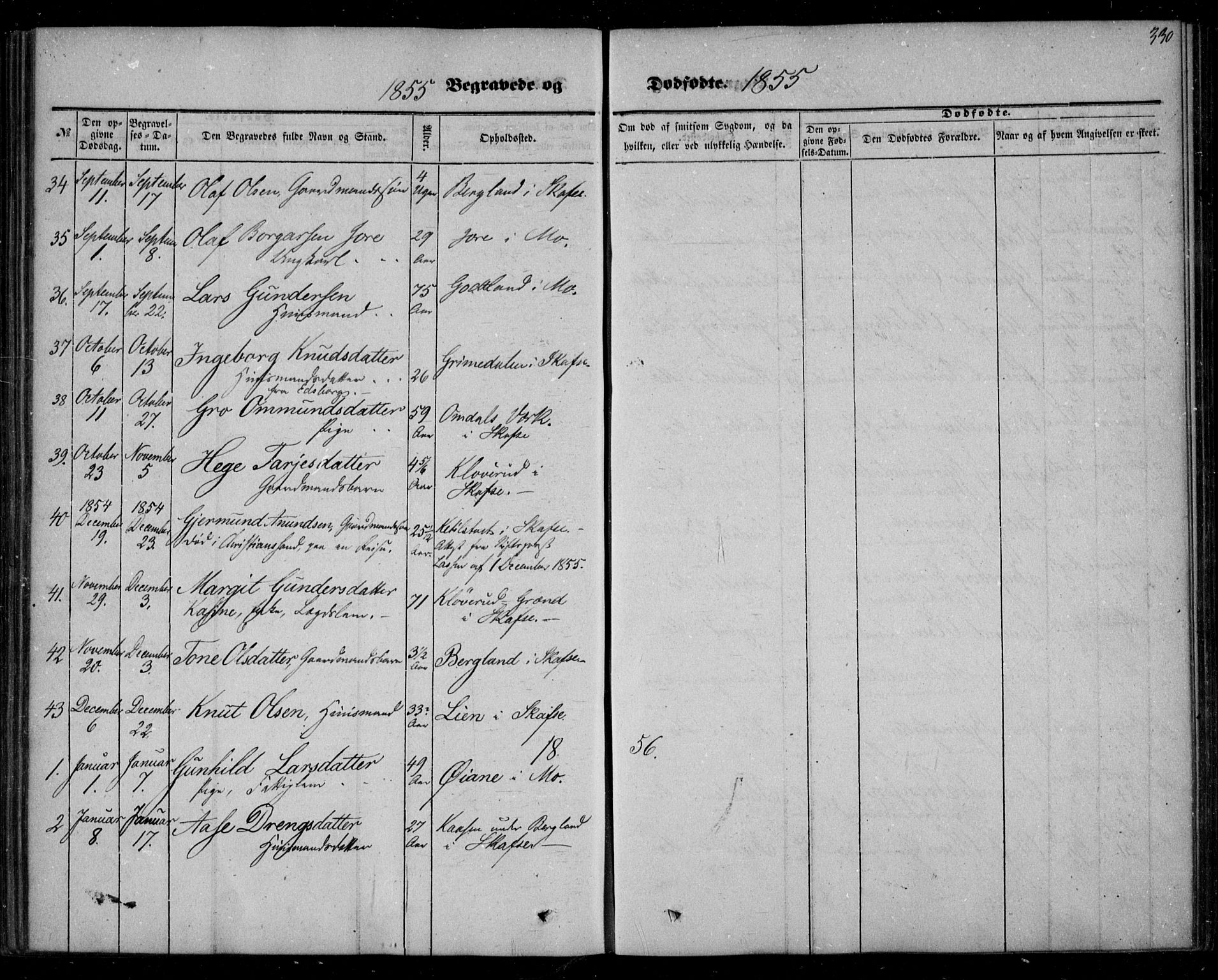 Mo kirkebøker, AV/SAKO-A-286/F/Fa/L0005: Ministerialbok nr. I 5, 1844-1864, s. 330