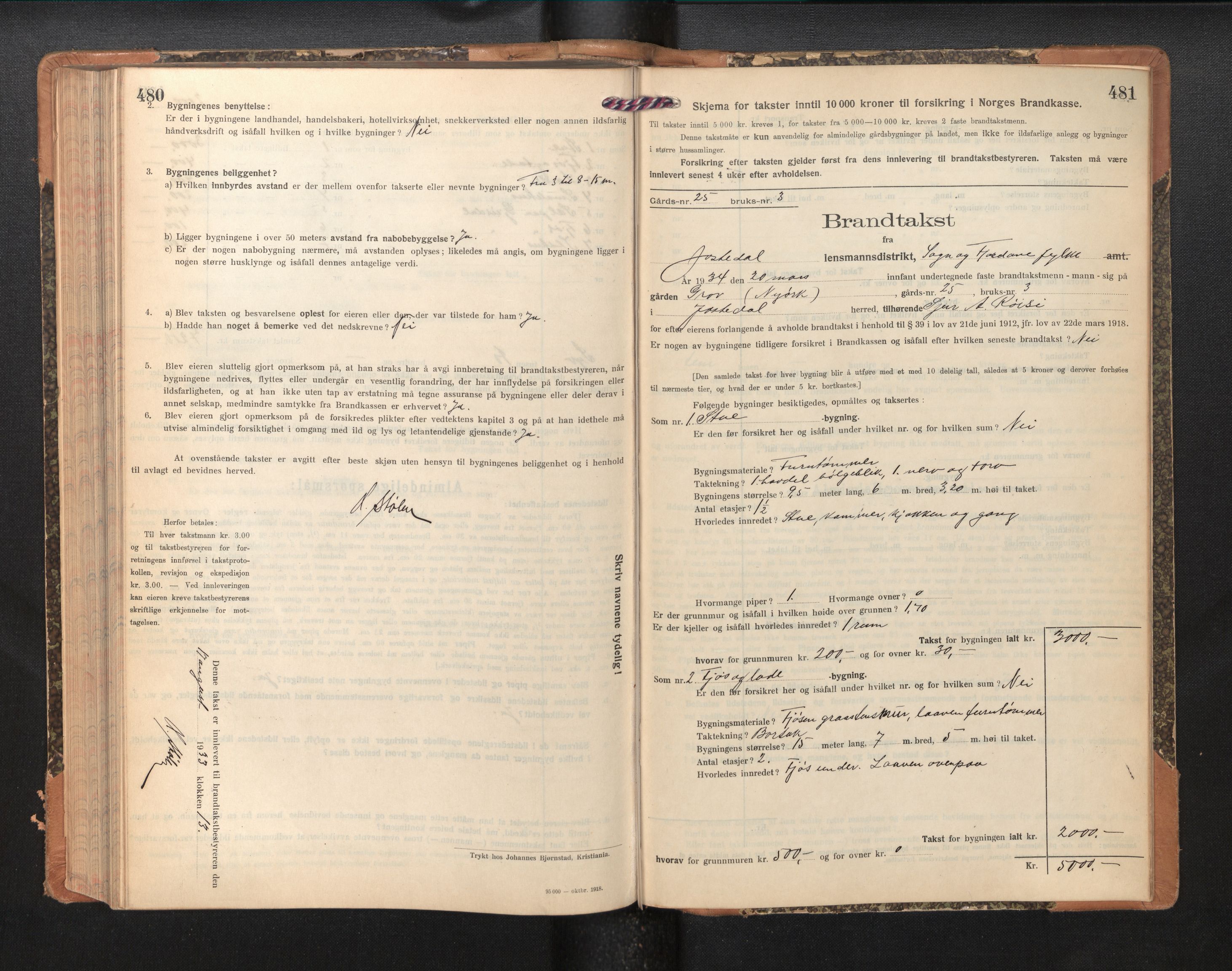 Lensmannen i Jostedal, SAB/A-28601/0012/L0005: Branntakstprotokoll, skjematakst, 1921-1935, s. 480-481
