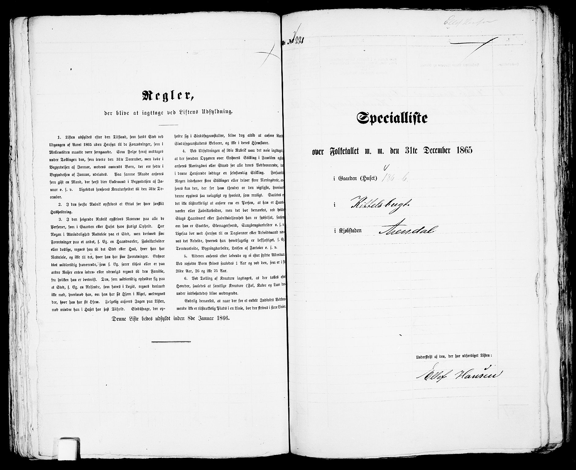 RA, Folketelling 1865 for 0903P Arendal prestegjeld, 1865, s. 448