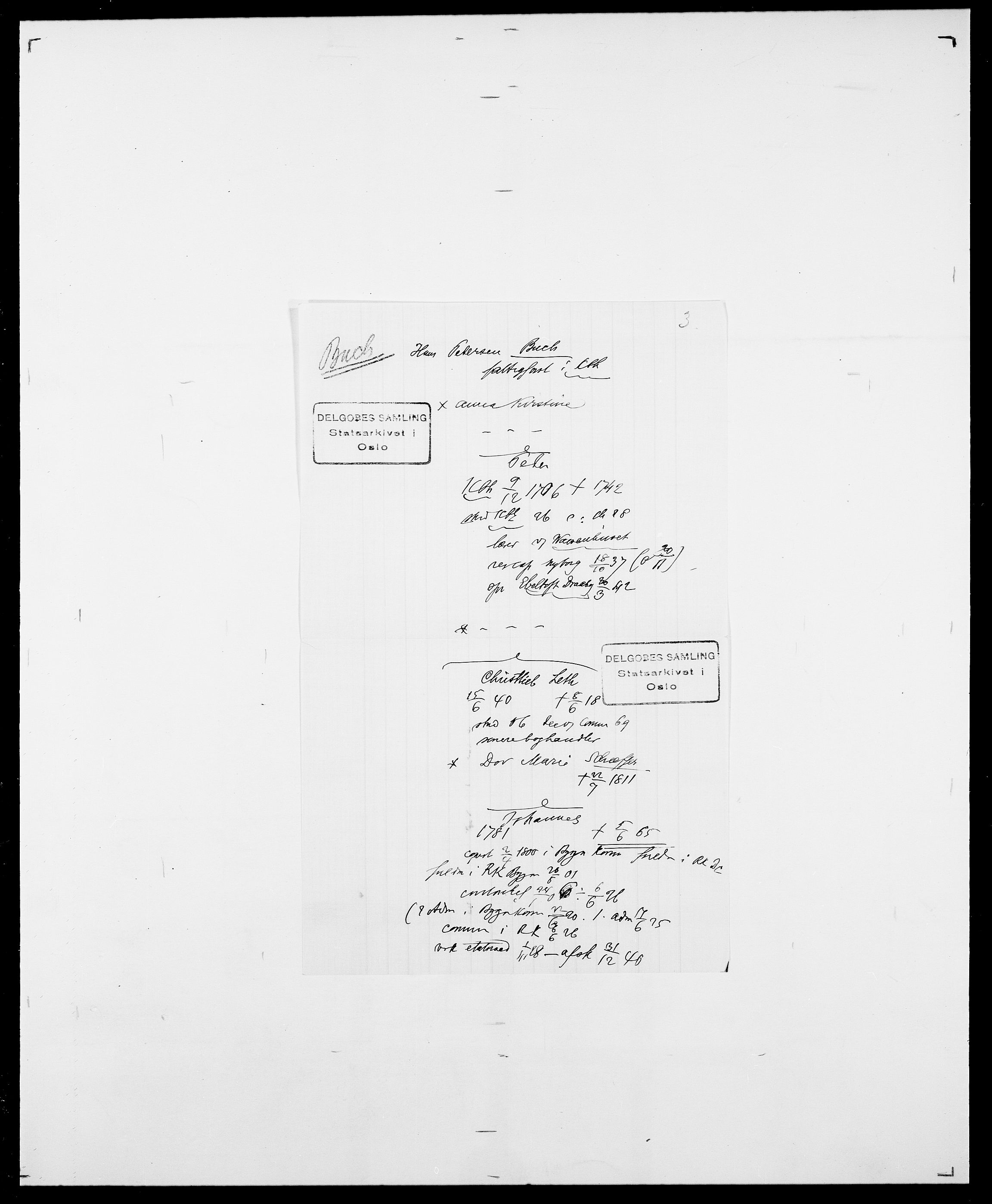 Delgobe, Charles Antoine - samling, AV/SAO-PAO-0038/D/Da/L0007: Buaas - Caphengst, s. 14