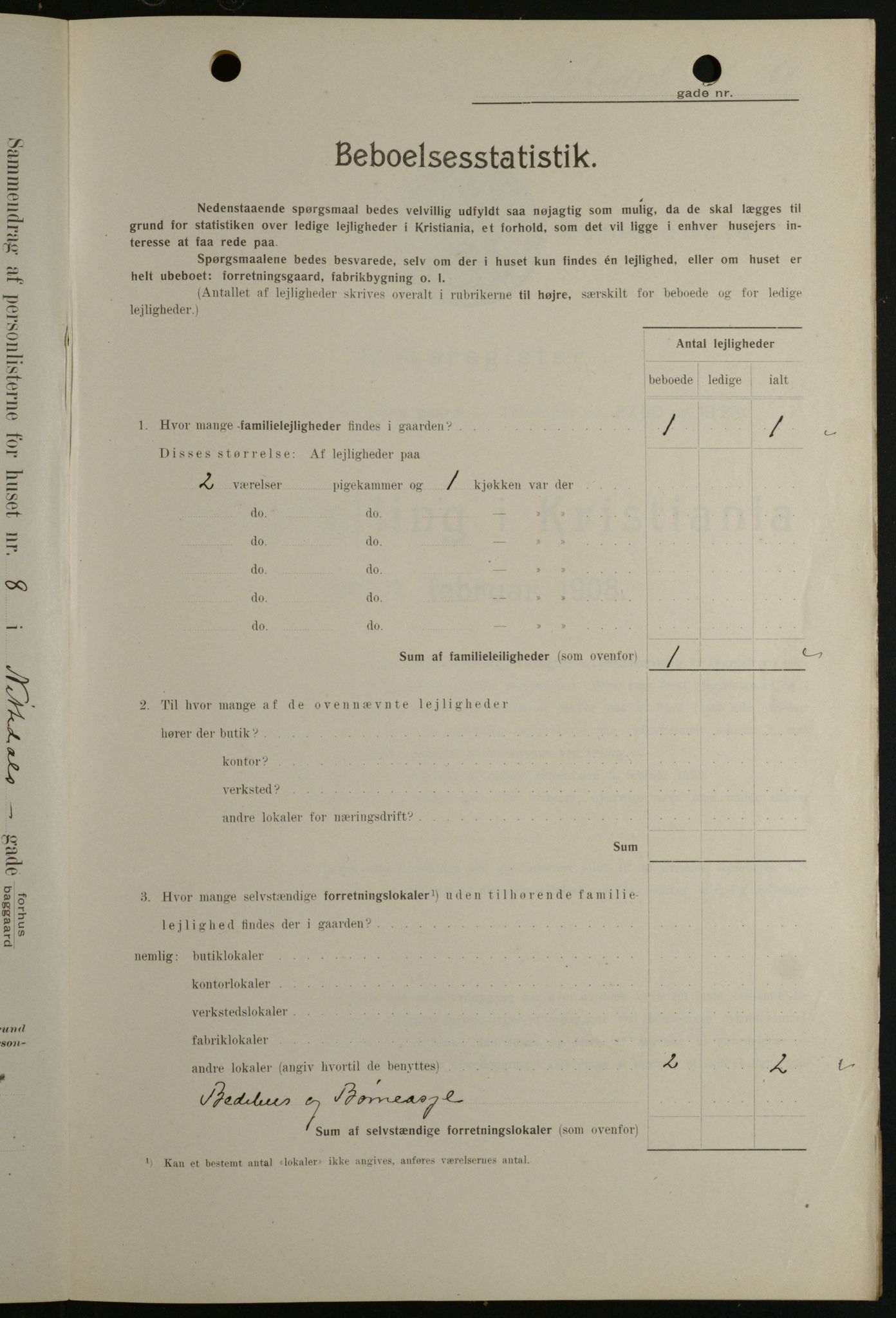 OBA, Kommunal folketelling 1.2.1908 for Kristiania kjøpstad, 1908, s. 63919