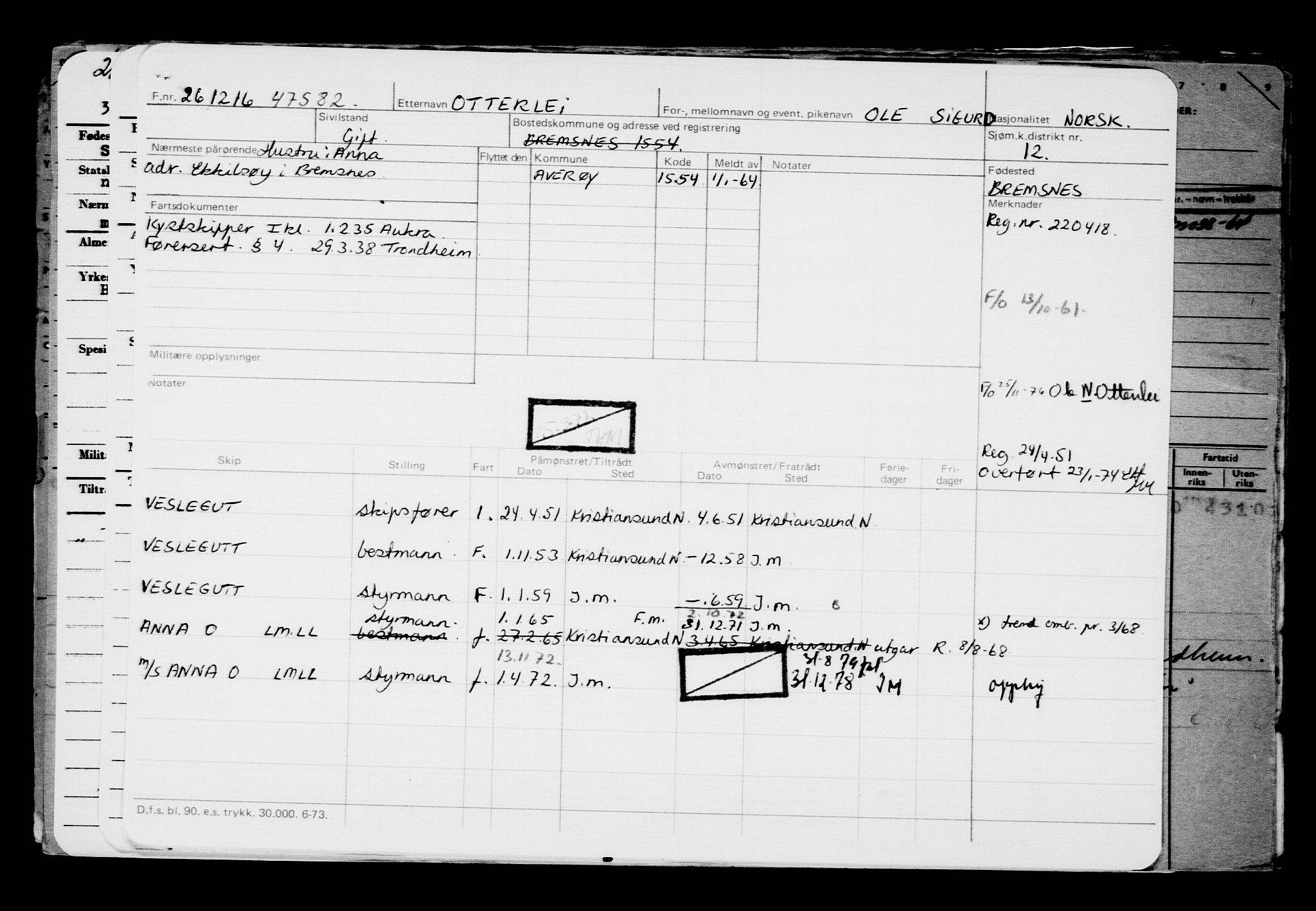 Direktoratet for sjømenn, RA/S-3545/G/Gb/L0144: Hovedkort, 1916, s. 658