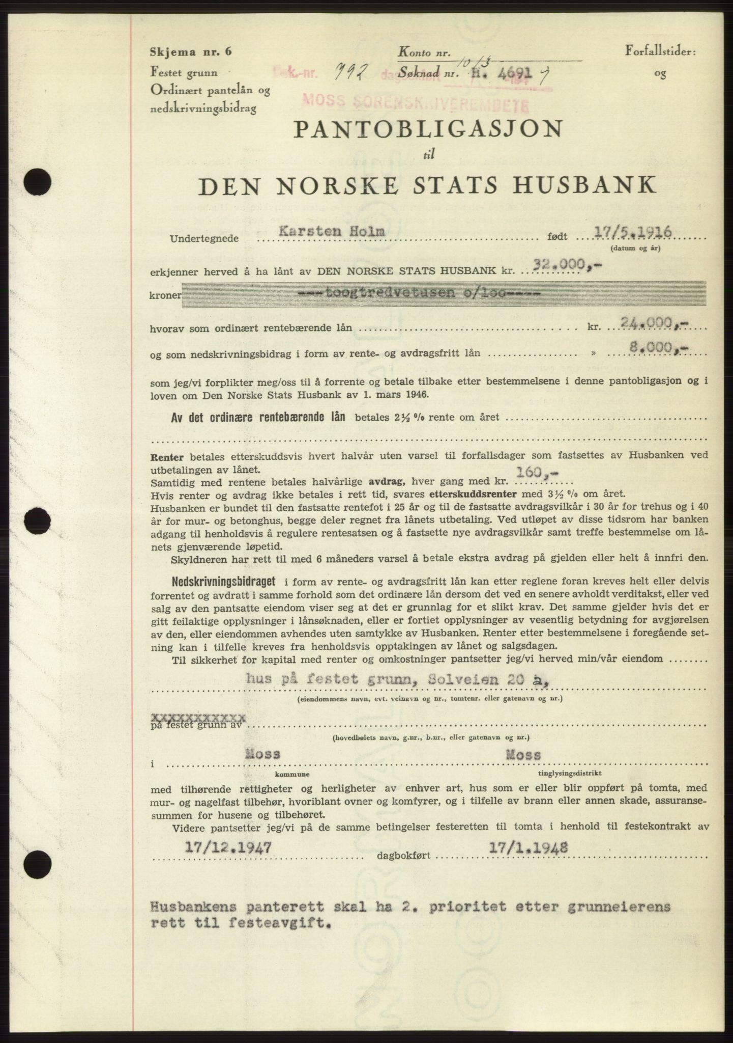 Moss sorenskriveri, SAO/A-10168: Pantebok nr. B21, 1949-1949, Dagboknr: 792/1949