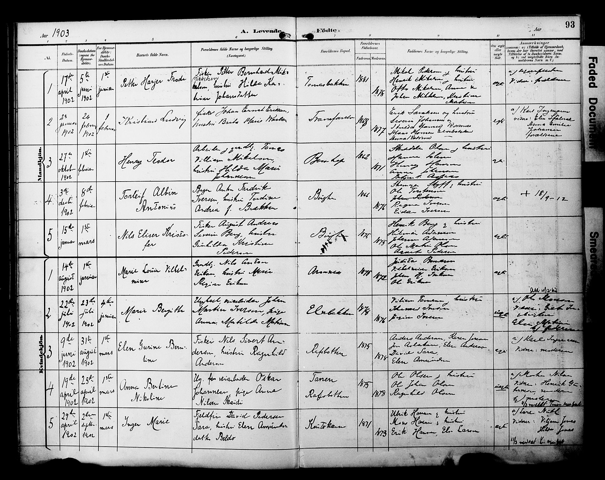 Alta sokneprestkontor, AV/SATØ-S-1338/H/Ha/L0003.kirke: Ministerialbok nr. 3, 1892-1904, s. 93