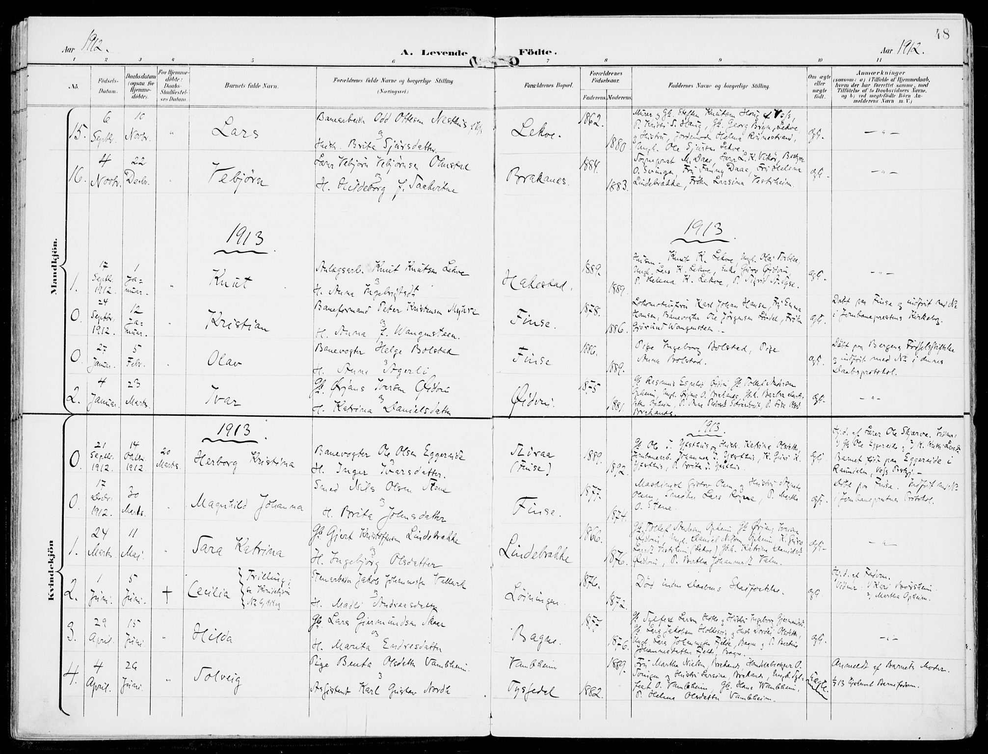 Ulvik sokneprestembete, AV/SAB-A-78801/H/Haa: Ministerialbok nr. B  2, 1898-1924, s. 48