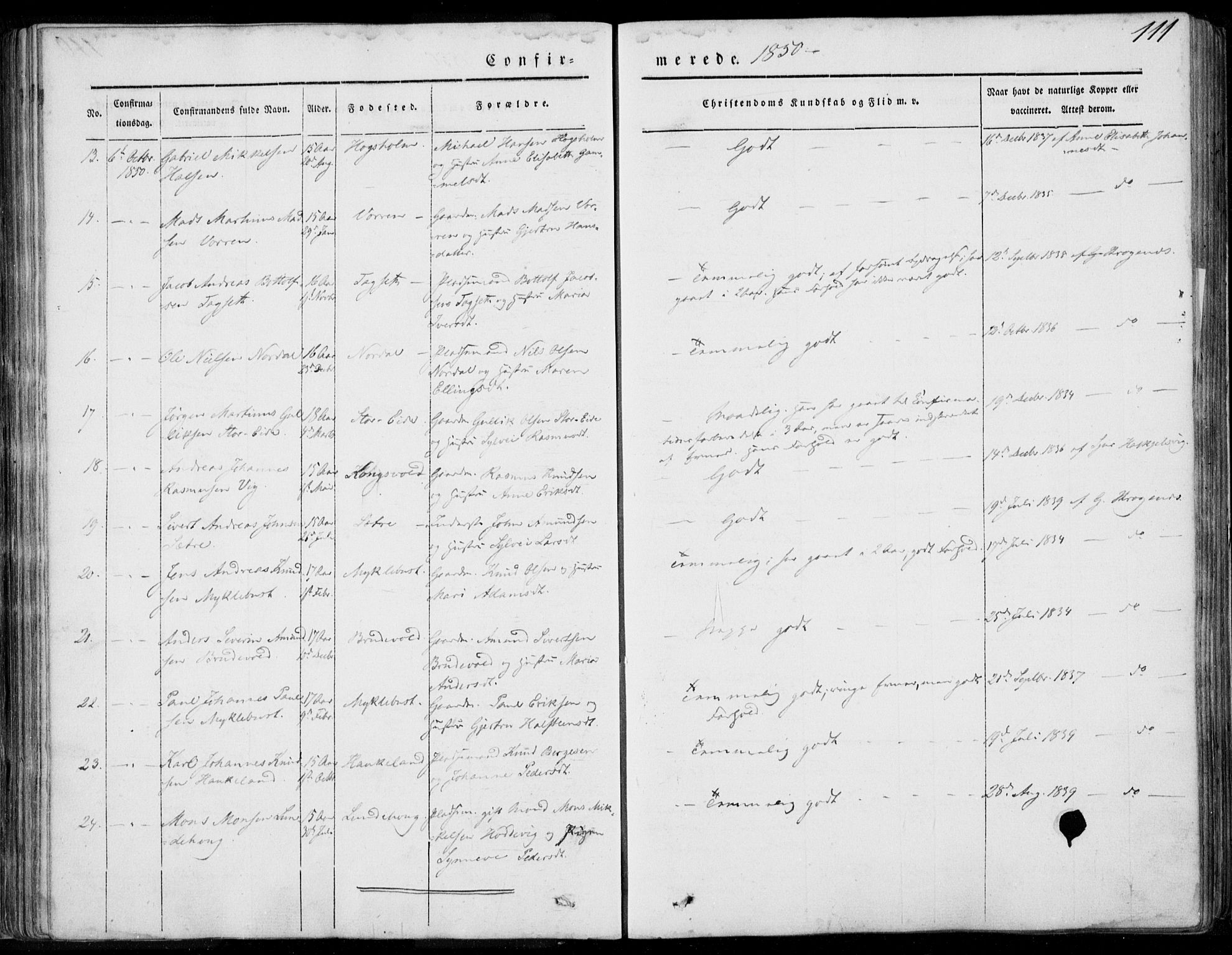 Ministerialprotokoller, klokkerbøker og fødselsregistre - Møre og Romsdal, AV/SAT-A-1454/501/L0006: Ministerialbok nr. 501A06, 1844-1868, s. 111