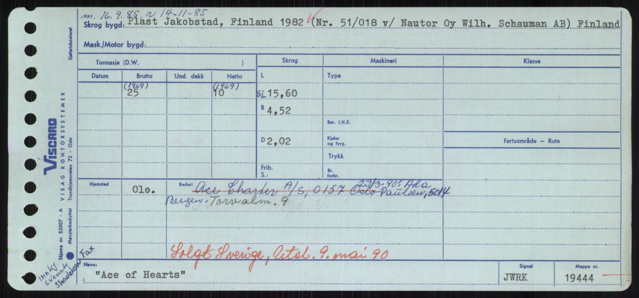 Sjøfartsdirektoratet med forløpere, Skipsmålingen, RA/S-1627/H/Hd/L0001: Fartøy, A-Anv, s. 29