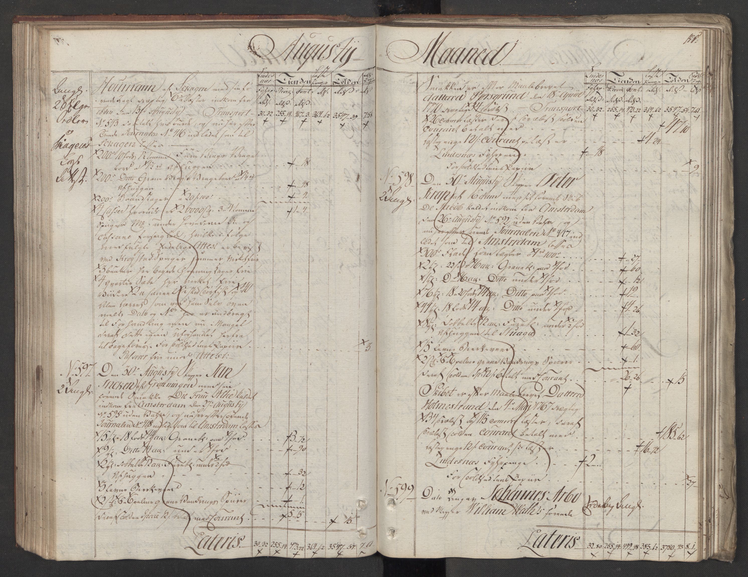 Generaltollkammeret, tollregnskaper, AV/RA-EA-5490/R08/L0151/0001: Tollregnskaper Drammen / Utgående hovedtollbok, 1788, s. 154b-155a