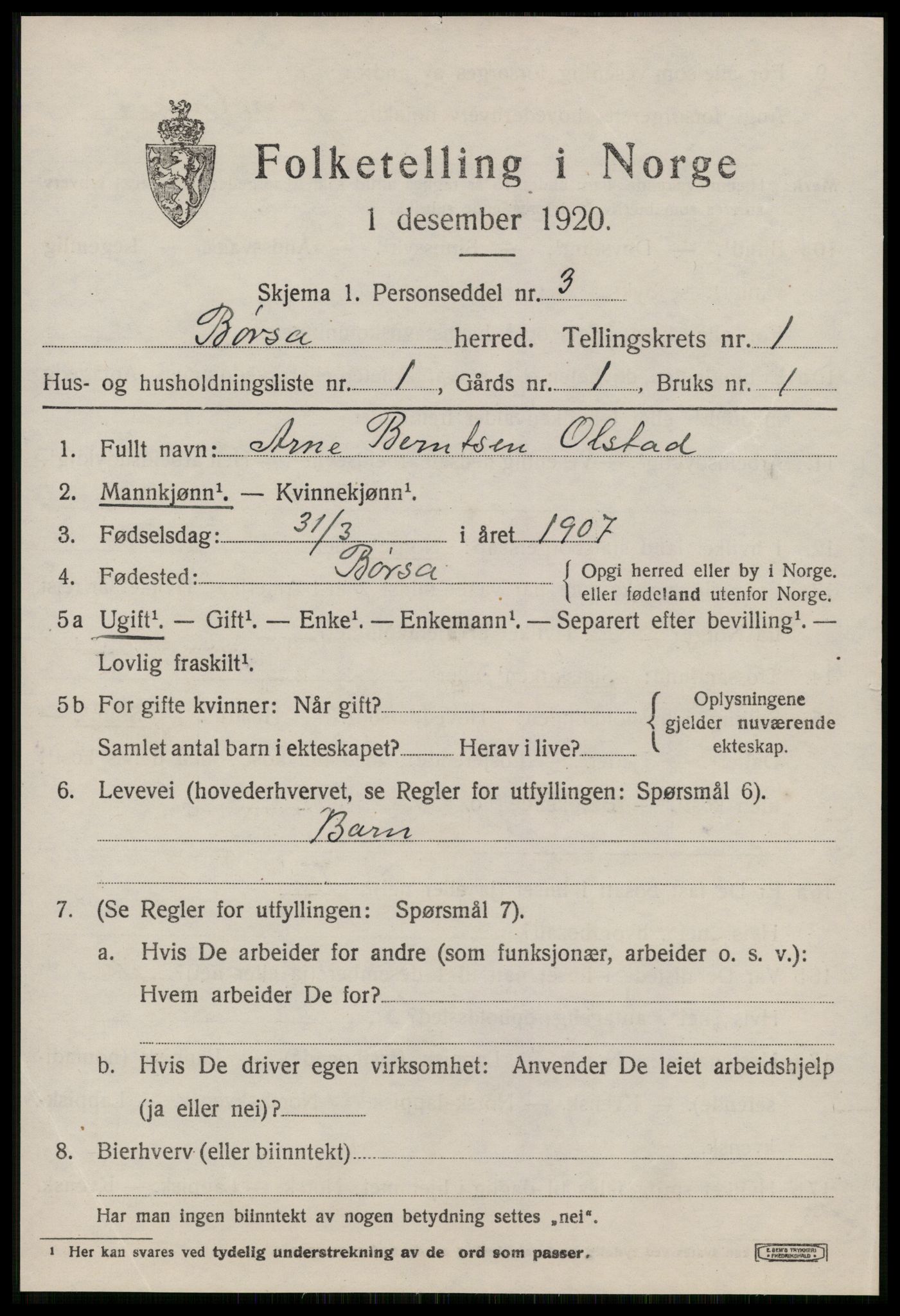 SAT, Folketelling 1920 for 1658 Børsa herred, 1920, s. 561