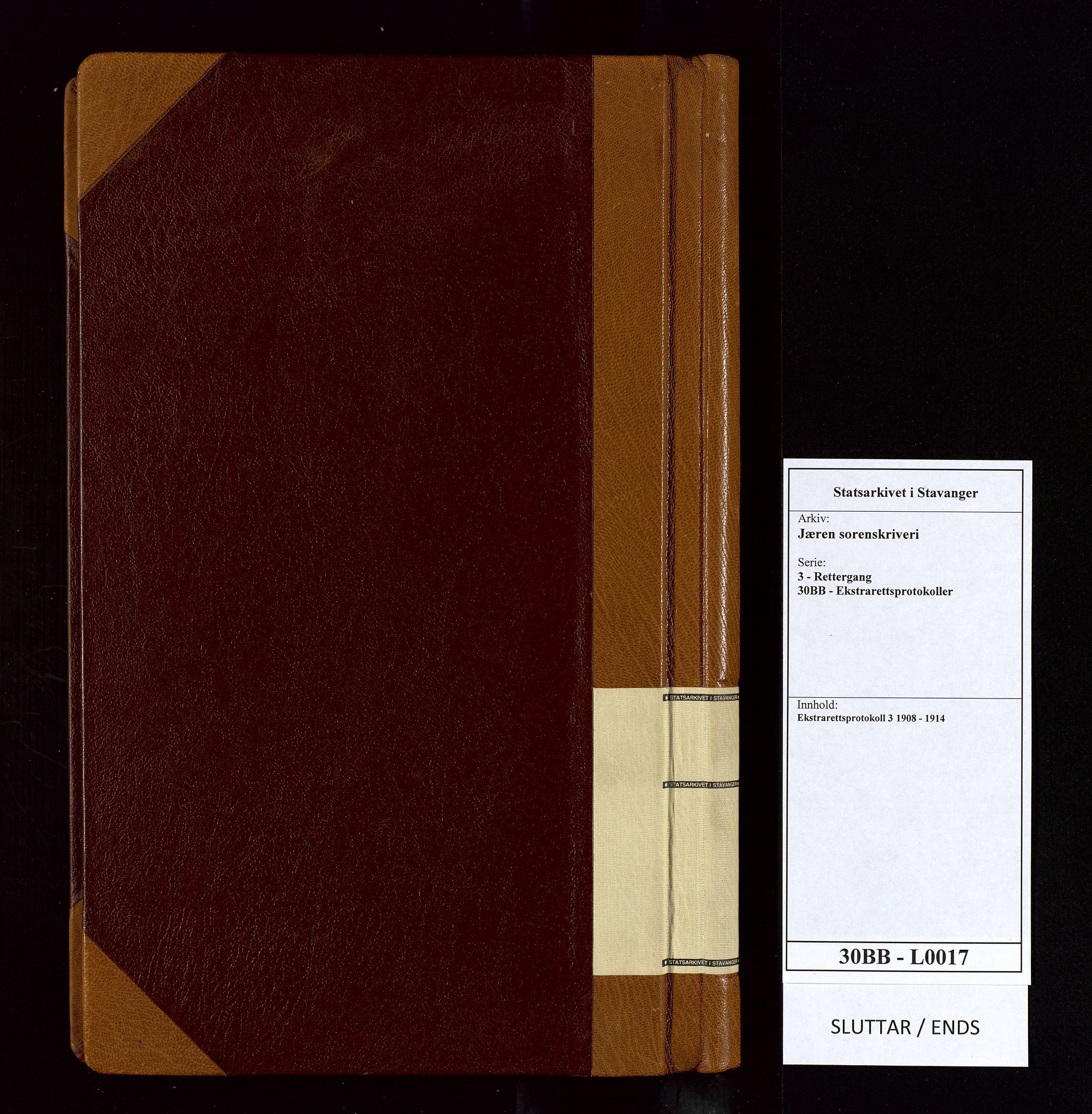 Jæren sorenskriveri, AV/SAST-A-100310/01/3/30/30BB/L0017: Ekstrarettsprotokoll 3, 1908-1914
