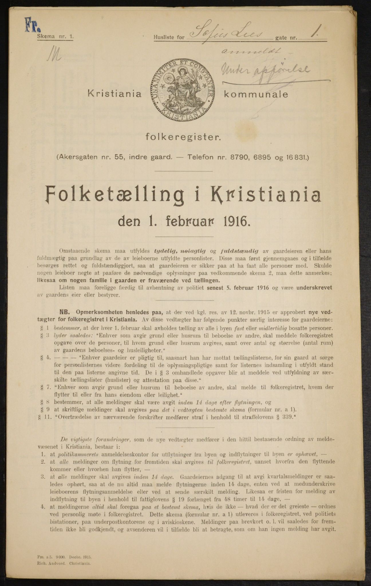 OBA, Kommunal folketelling 1.2.1916 for Kristiania, 1916, s. 102257