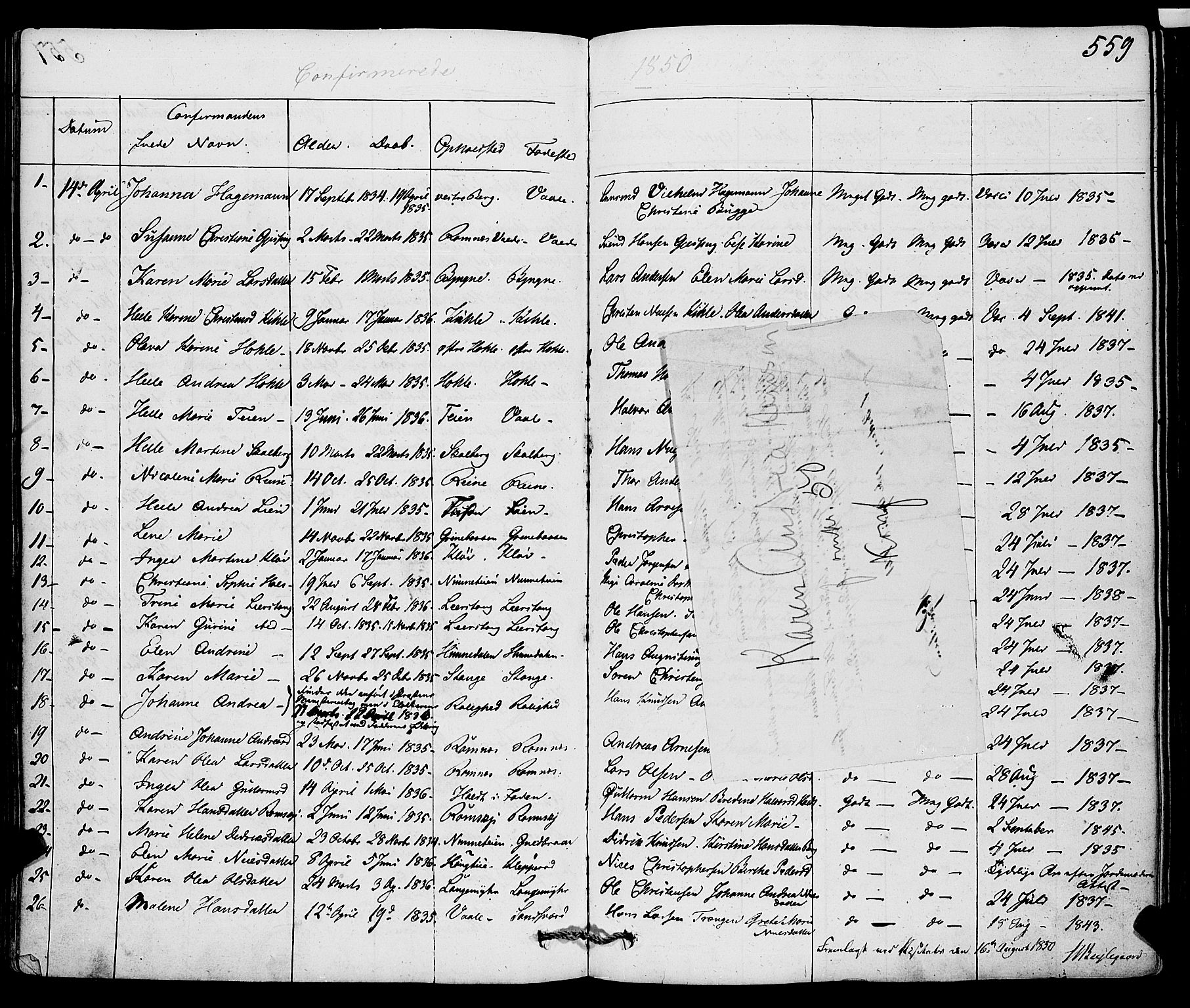 Ramnes kirkebøker, AV/SAKO-A-314/F/Fa/L0005: Ministerialbok nr. I 5, 1841-1861, s. 558-559