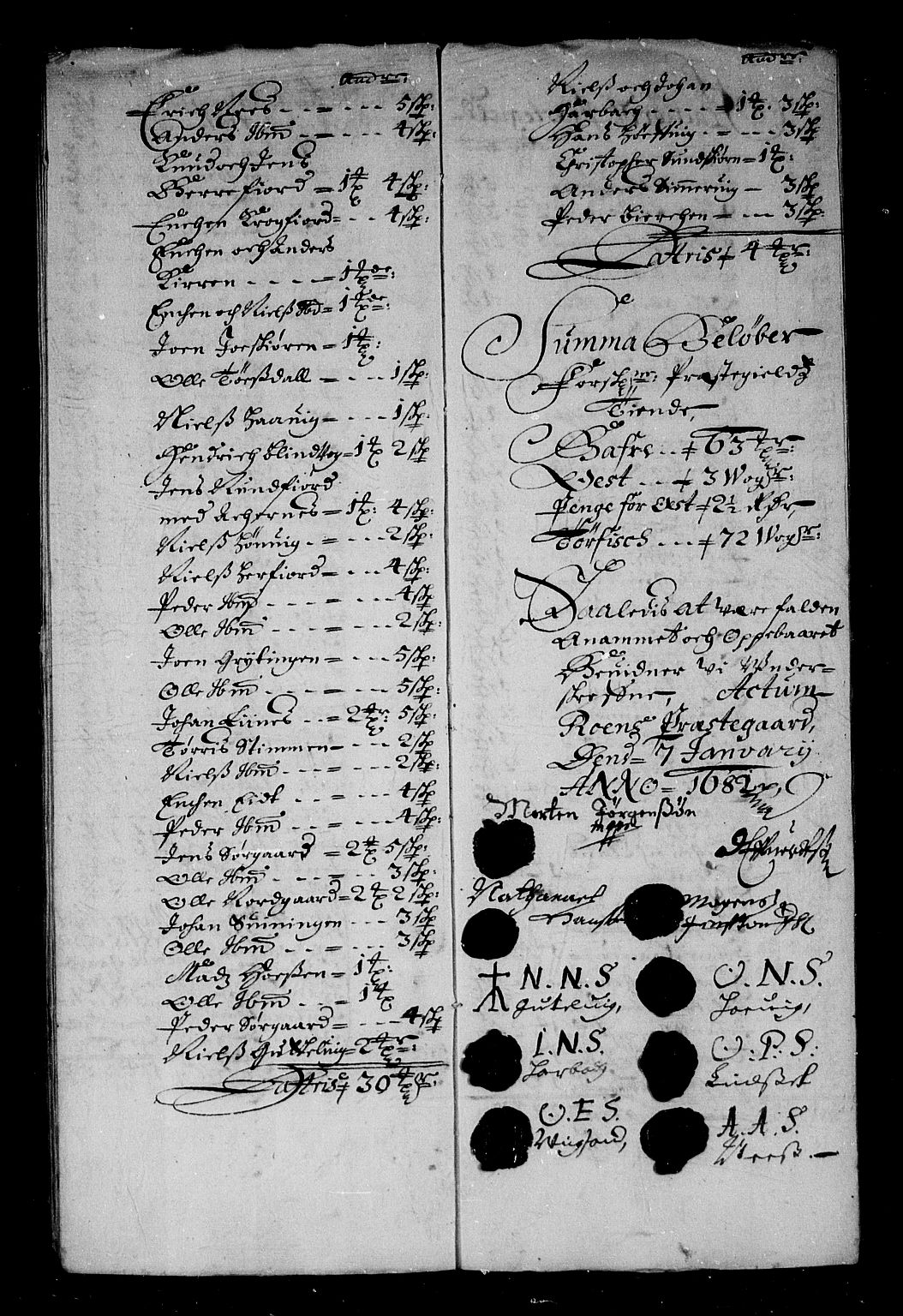 Rentekammeret inntil 1814, Reviderte regnskaper, Stiftamtstueregnskaper, Trondheim stiftamt og Nordland amt, AV/RA-EA-6044/R/Rf/L0064: Trondheim stiftamt, 1681