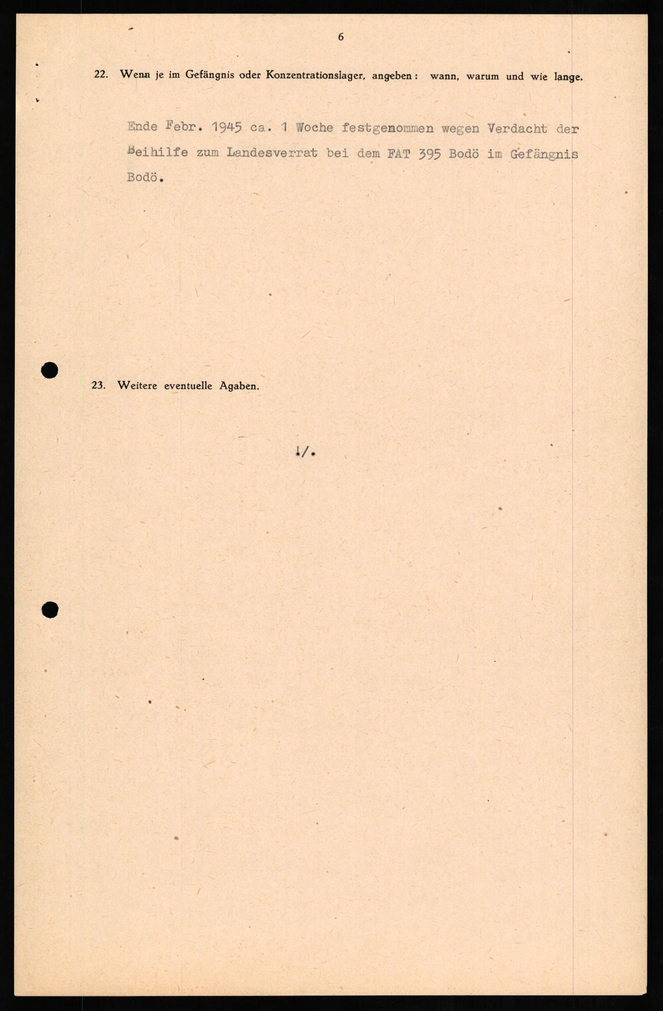 Forsvaret, Forsvarets overkommando II, AV/RA-RAFA-3915/D/Db/L0012: CI Questionaires. Tyske okkupasjonsstyrker i Norge. Tyskere., 1945-1946, s. 255