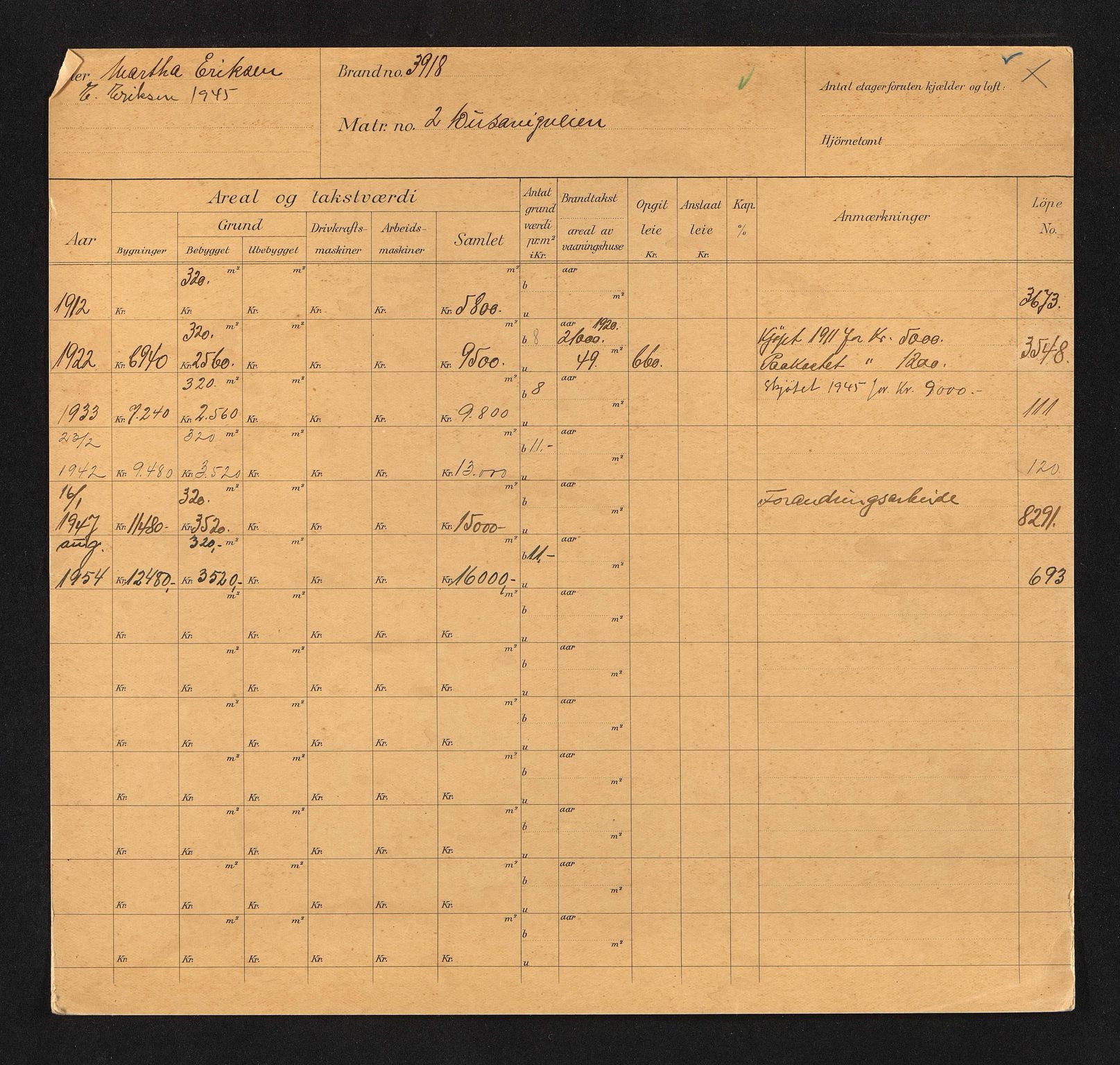 Stavanger kommune. Skattetakstvesenet, BYST/A-0440/F/Fa/Faa/L0010/0003: Skattetakstkort / Dusavikveien 2 - 79a