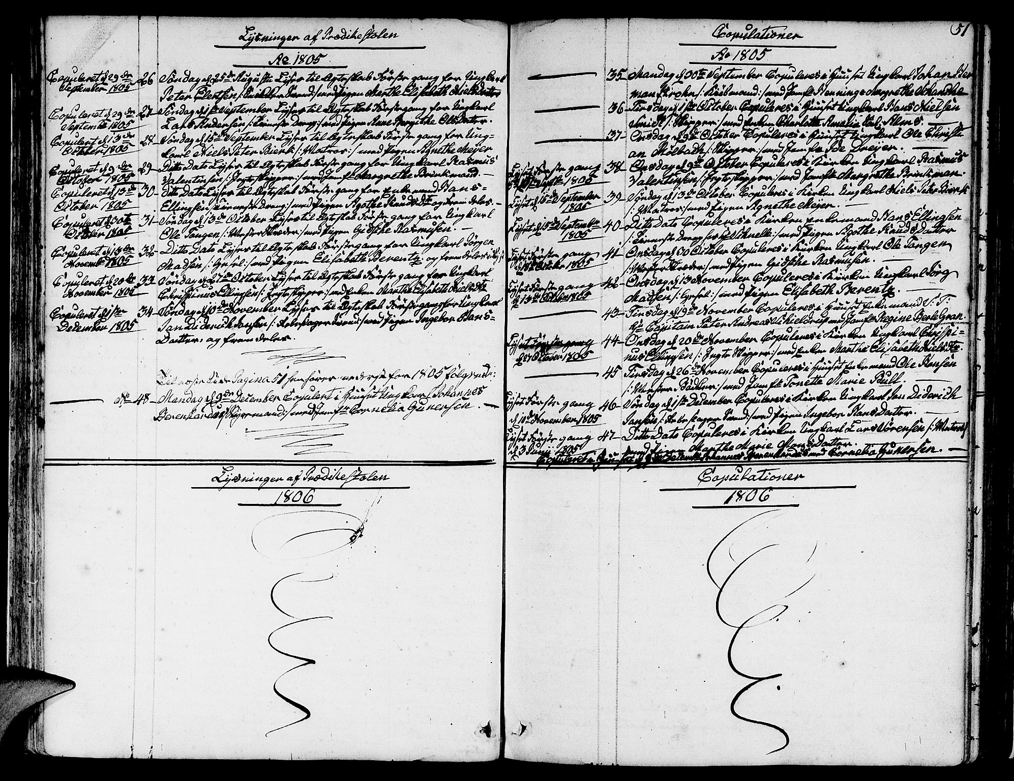 Nykirken Sokneprestembete, SAB/A-77101/H/Hab: Klokkerbok nr. A 2, 1782-1847, s. 51