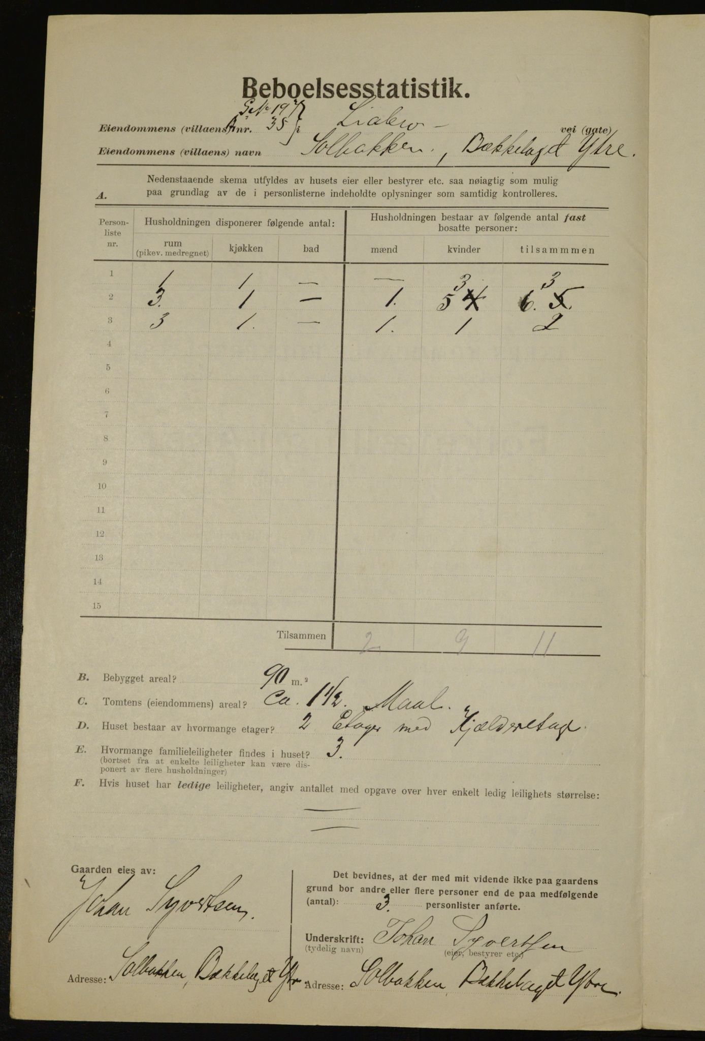 , Kommunal folketelling 1.12.1923 for Aker, 1923, s. 41642