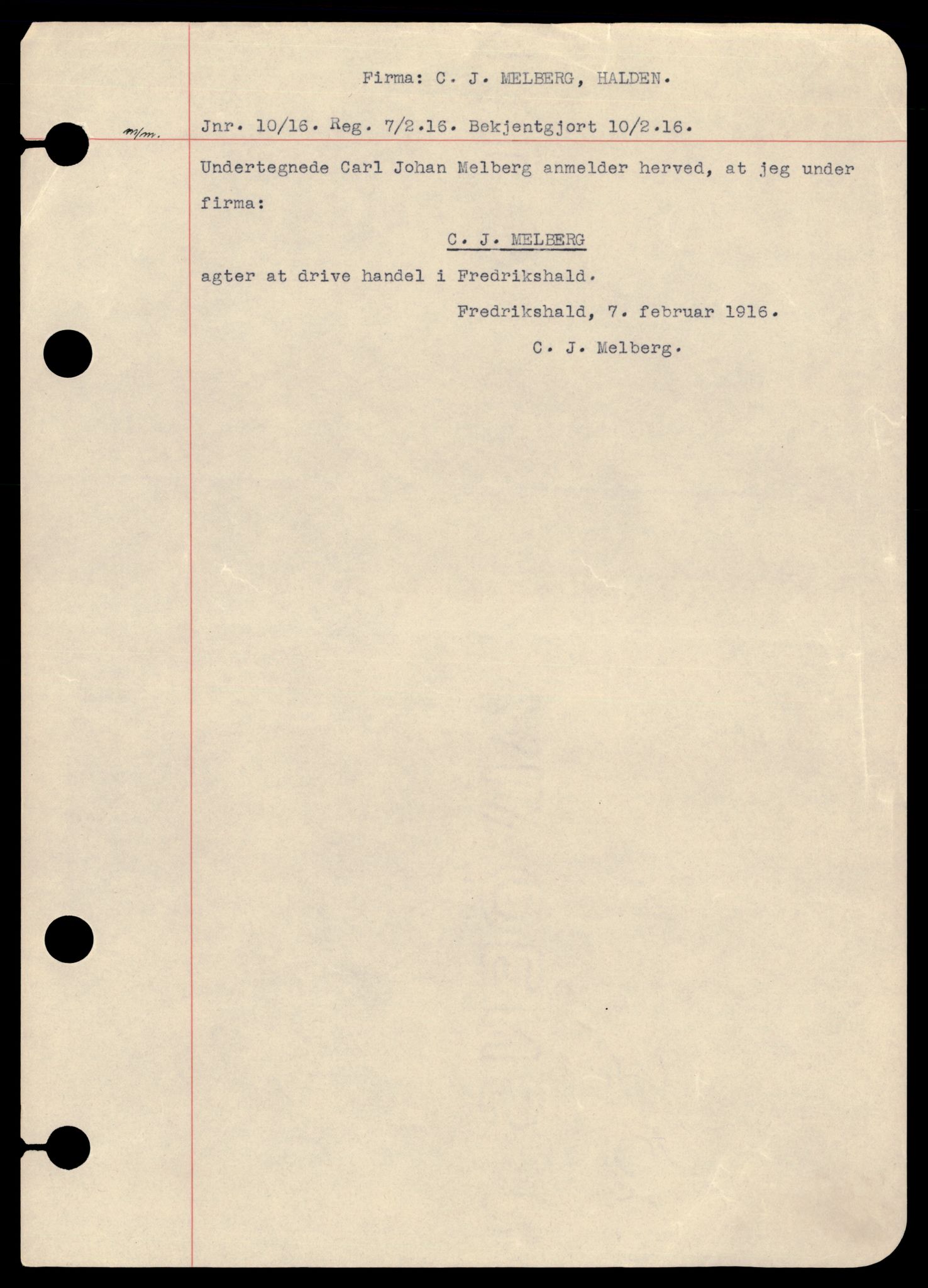 Halden tingrett, SAT/A-10067/K/Kb/Kba/L0001: Enkeltmannsforetak, 1944-1949