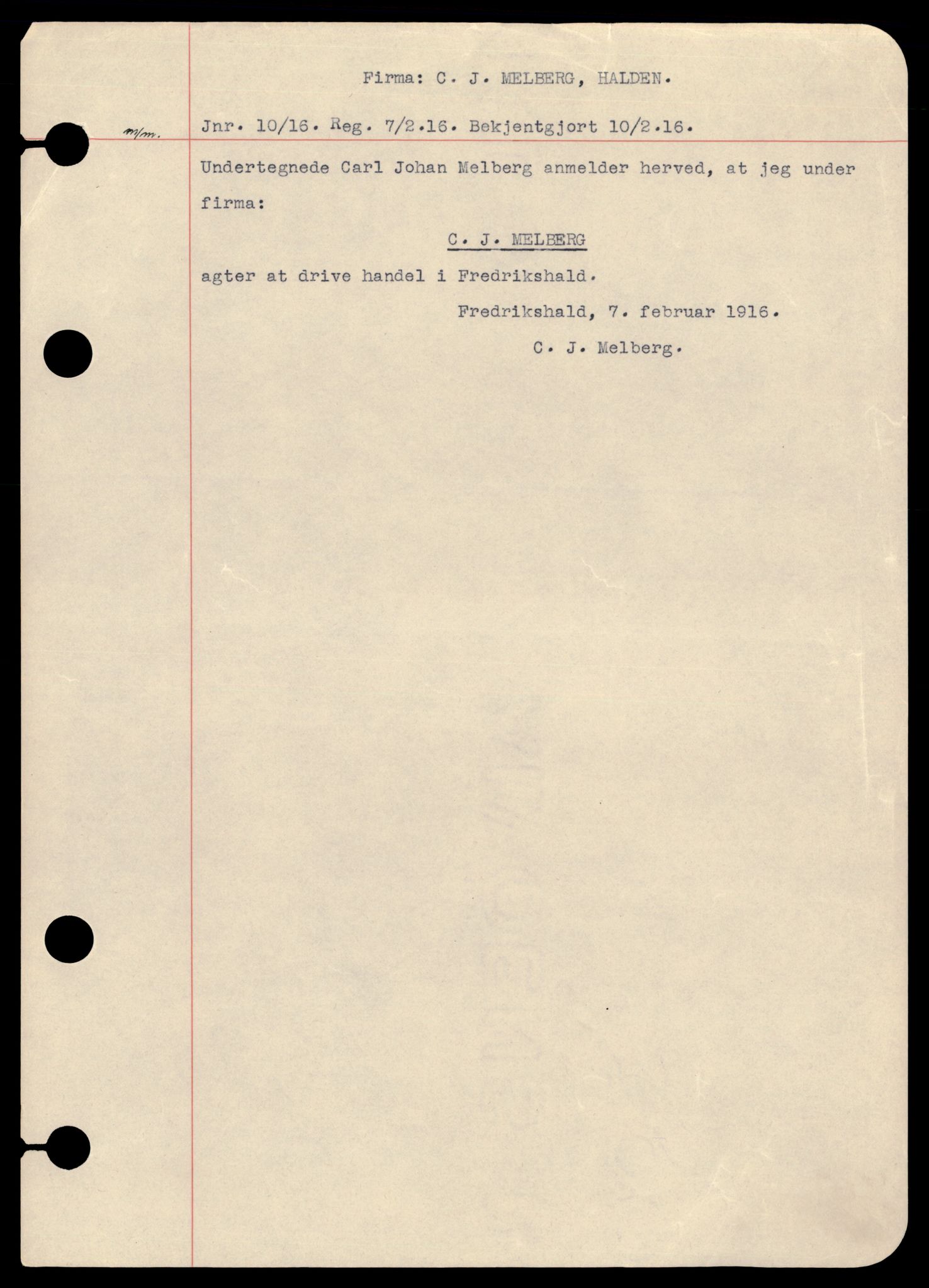Halden tingrett, AV/SAT-A-10067/K/Kb/Kba/L0001: Enkeltmannsforetak, 1944-1949