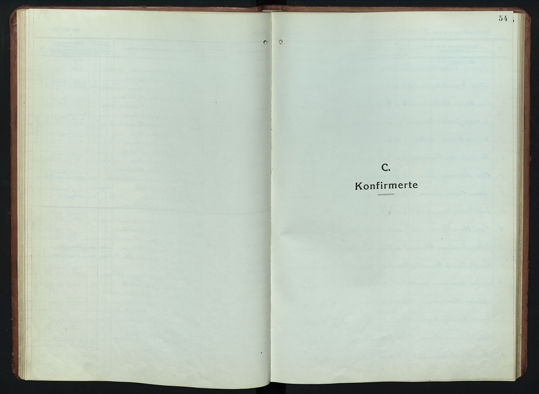 Elverum prestekontor, SAH/PREST-044/H/Ha/Hab/L0011: Klokkerbok nr. 11, 1915-1947, s. 54