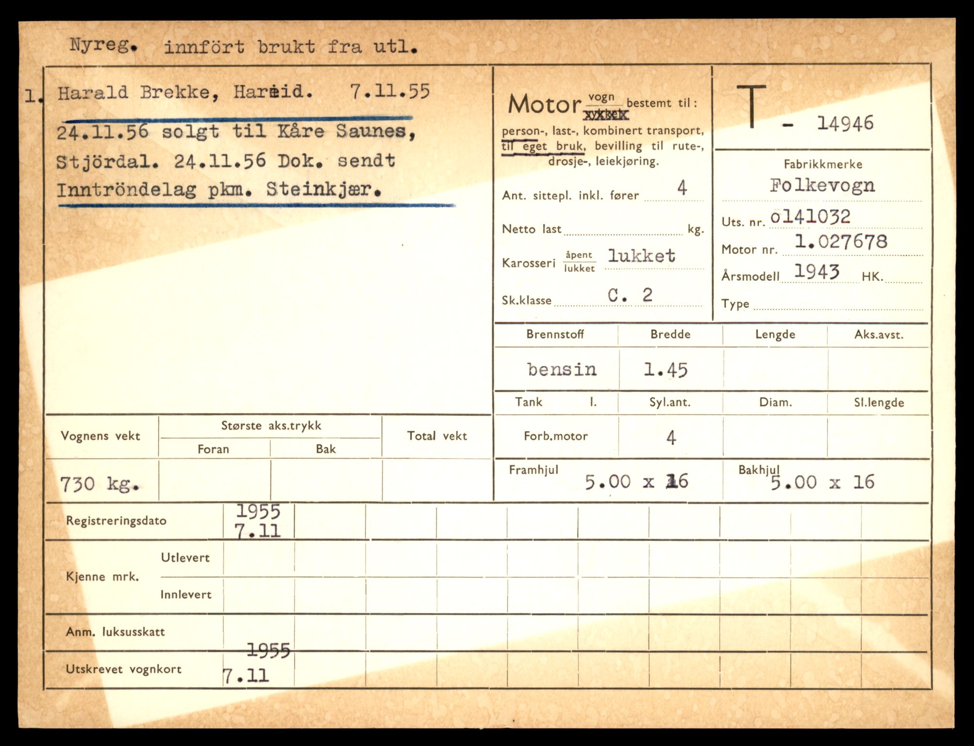 Møre og Romsdal vegkontor - Ålesund trafikkstasjon, AV/SAT-A-4099/F/Fe/L0049: Registreringskort for kjøretøy T 14864 - T 18613, 1927-1998, s. 1903