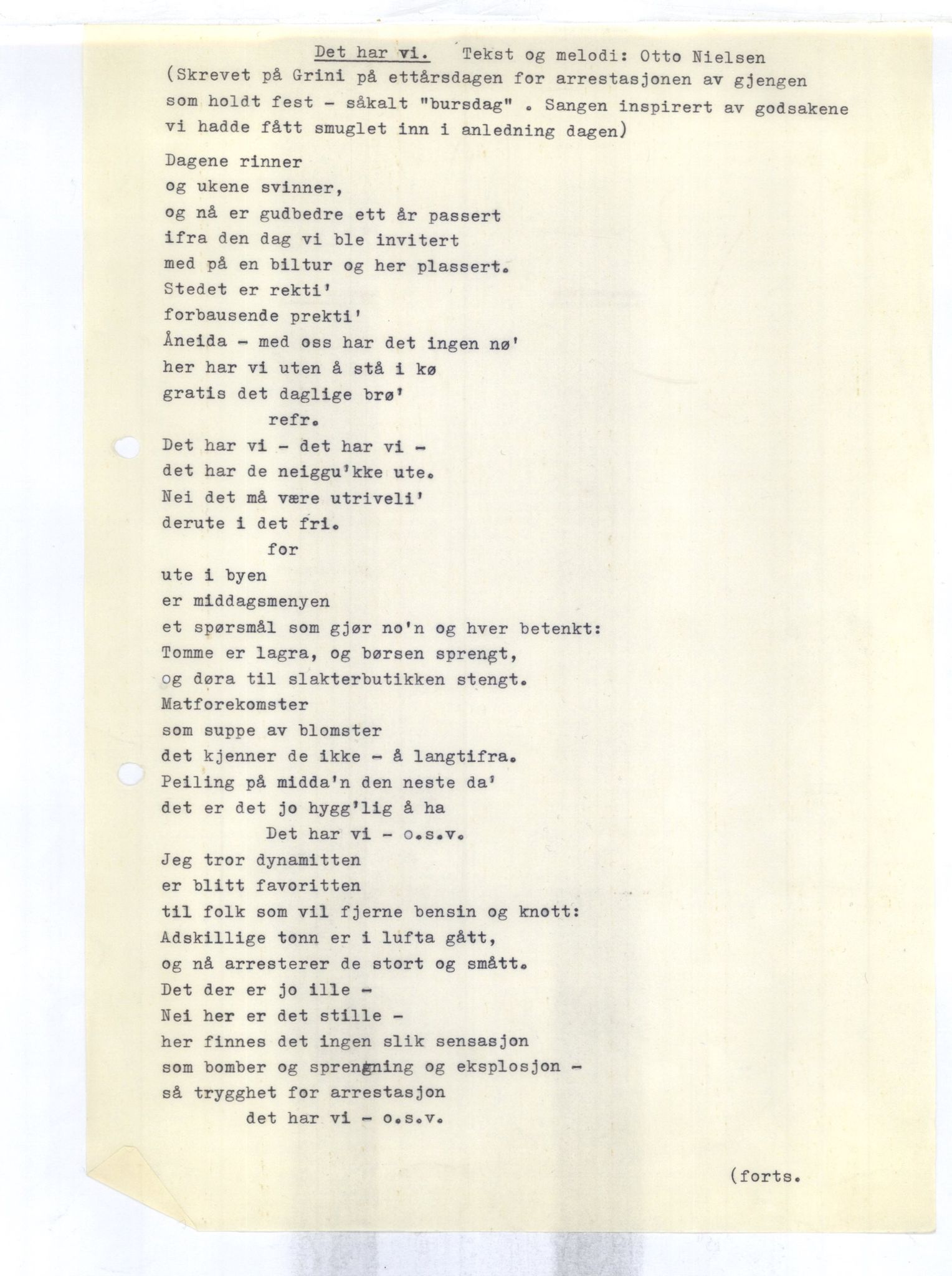 Otto Nielsen, TRKO/PA-1176/F/L0001/0050: Egne viser A-J / Det har vi, 1944