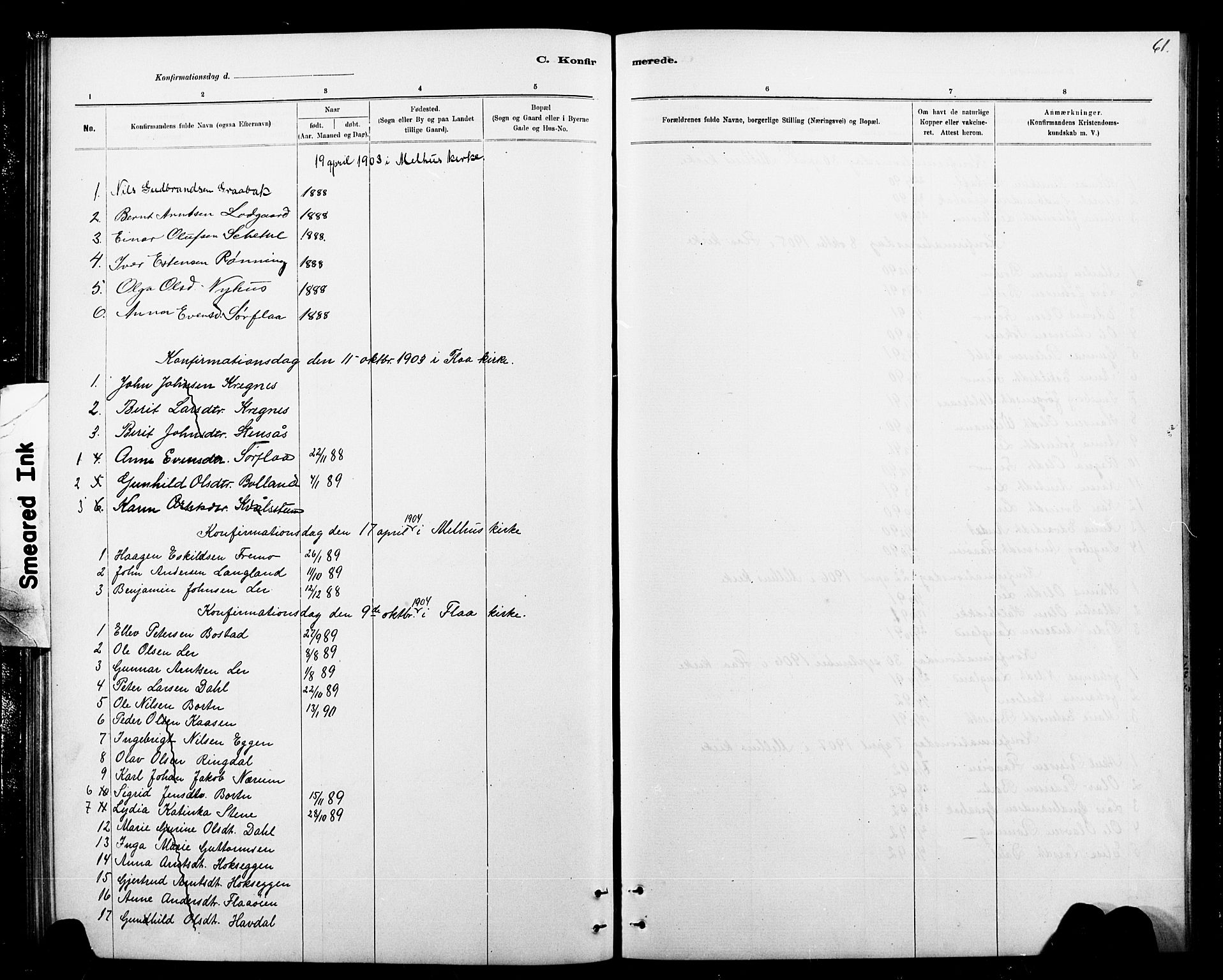 Ministerialprotokoller, klokkerbøker og fødselsregistre - Sør-Trøndelag, SAT/A-1456/693/L1123: Klokkerbok nr. 693C04, 1887-1910, s. 61