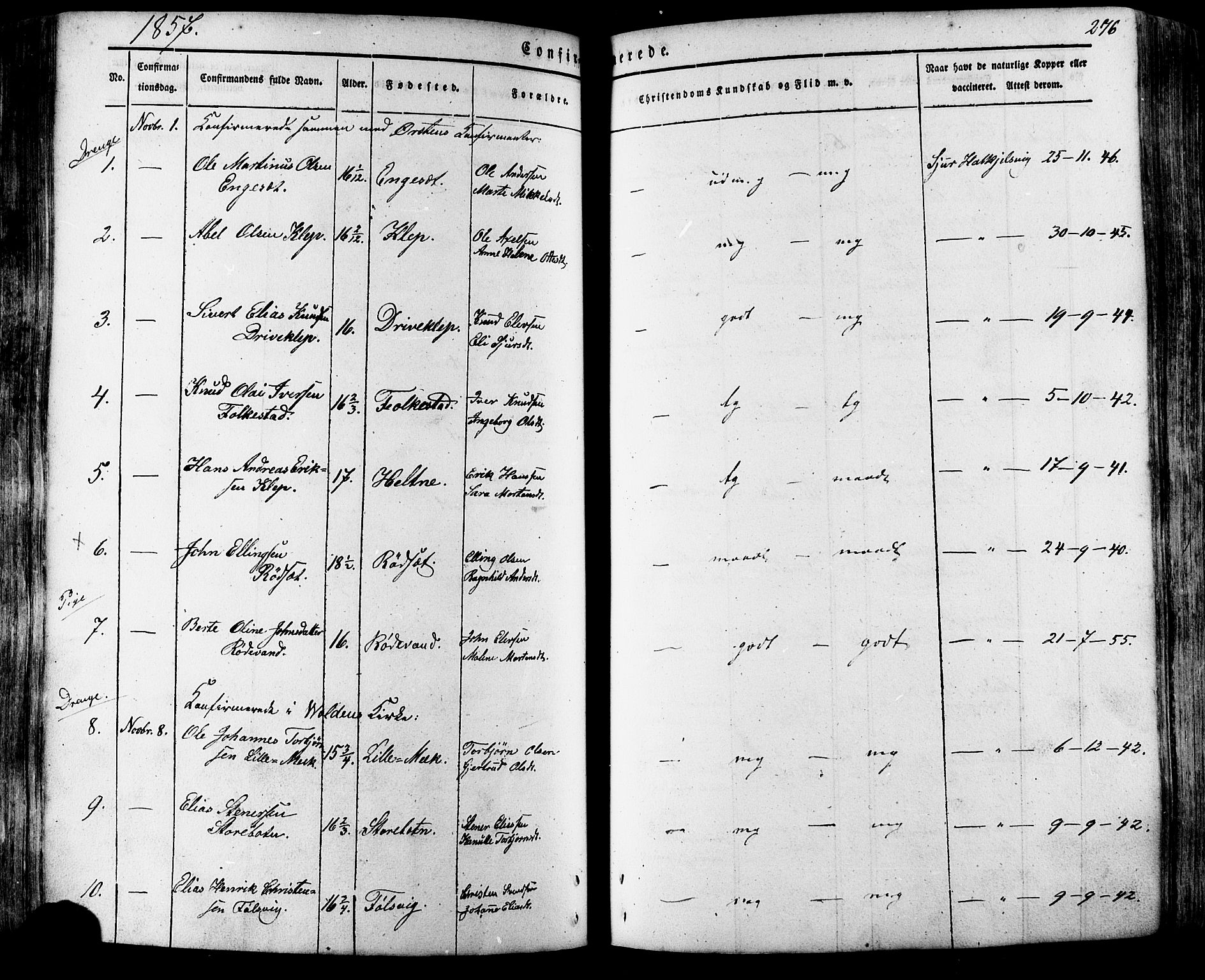 Ministerialprotokoller, klokkerbøker og fødselsregistre - Møre og Romsdal, SAT/A-1454/511/L0140: Ministerialbok nr. 511A07, 1851-1878, s. 276