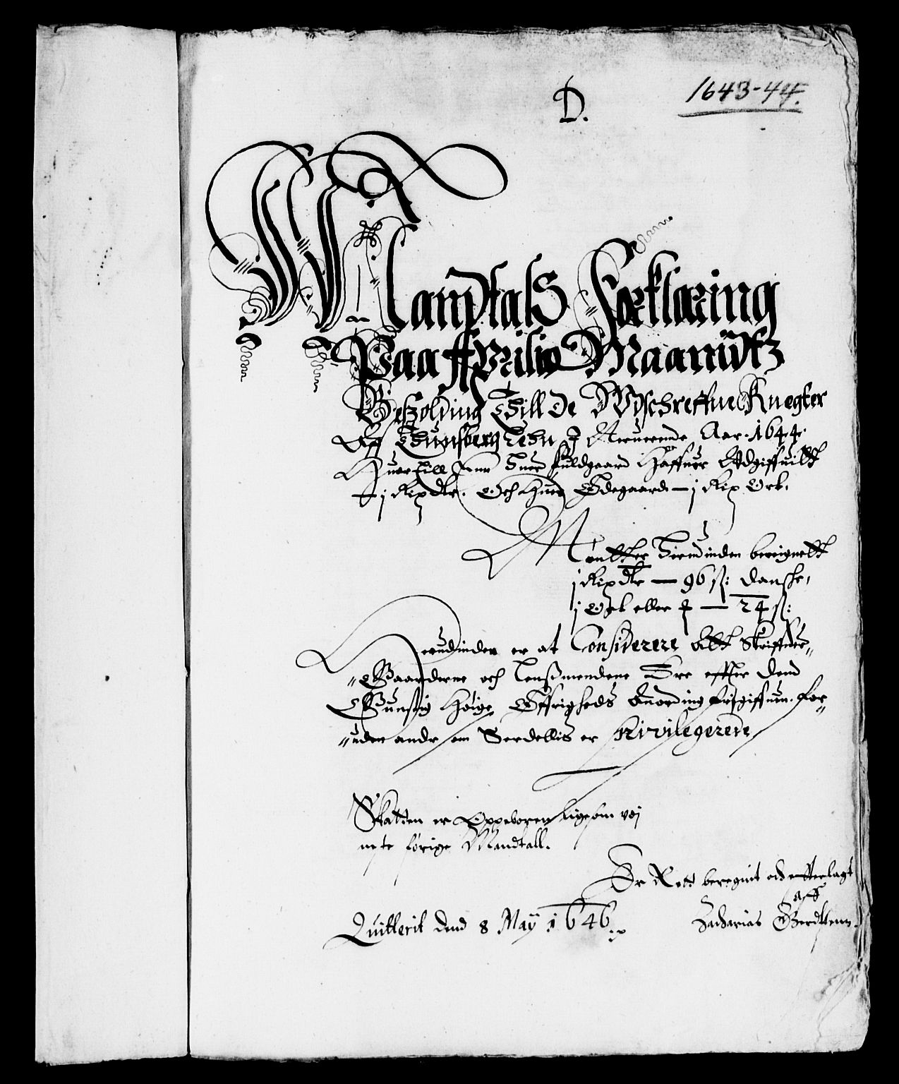 Rentekammeret inntil 1814, Reviderte regnskaper, Lensregnskaper, AV/RA-EA-5023/R/Rb/Rbo/L0025: Tønsberg len, 1643-1645