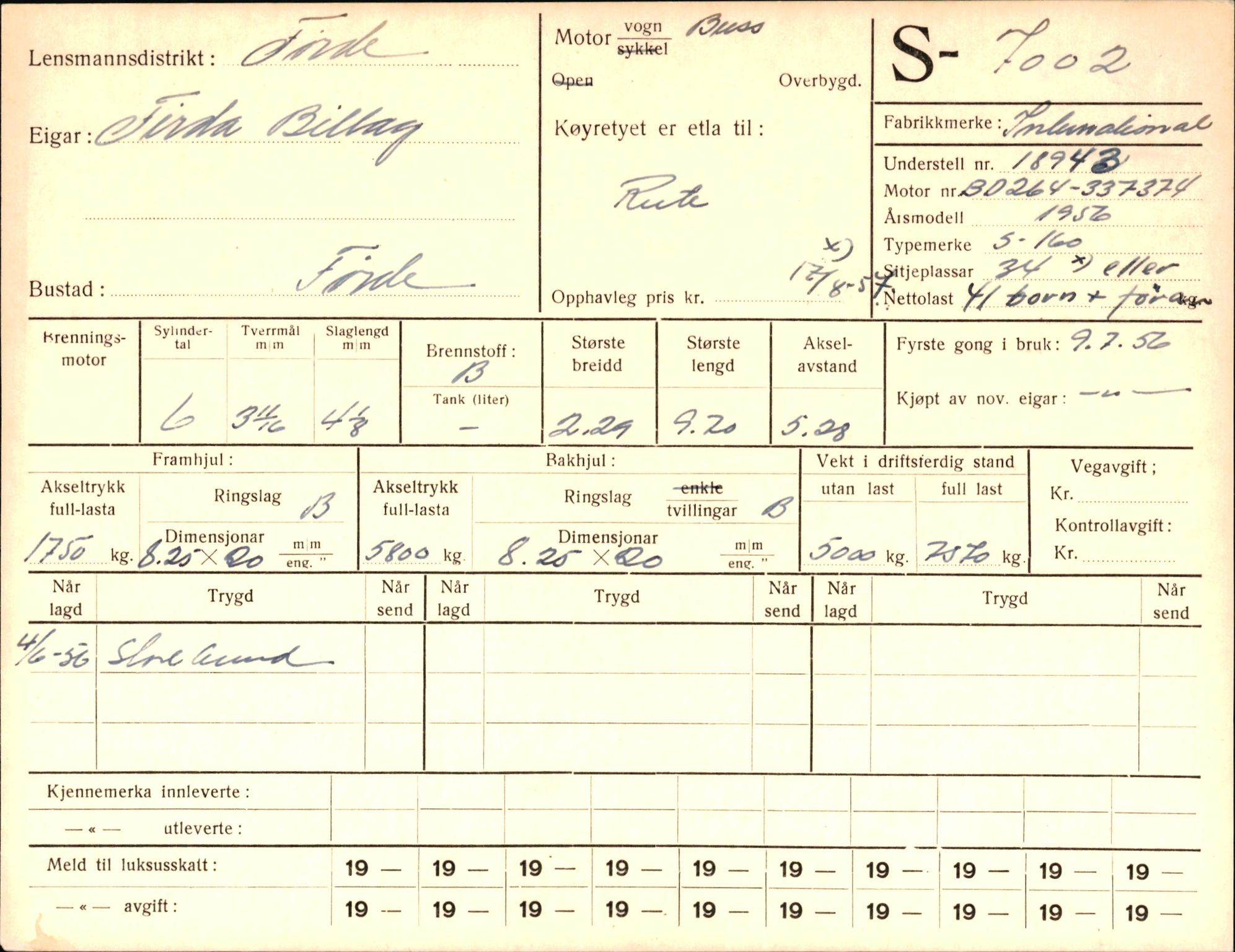 Statens vegvesen, Sogn og Fjordane vegkontor, AV/SAB-A-5301/4/F/L0004: Registerkort utmeldte Fjordane S2500-2700, S7200-7899, 1930-1961, s. 258
