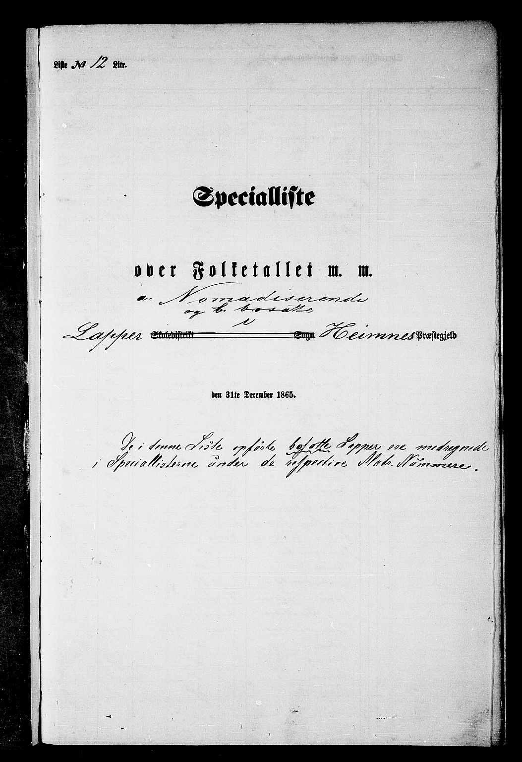RA, Folketelling 1865 for 1832P Hemnes prestegjeld, 1865, s. 180