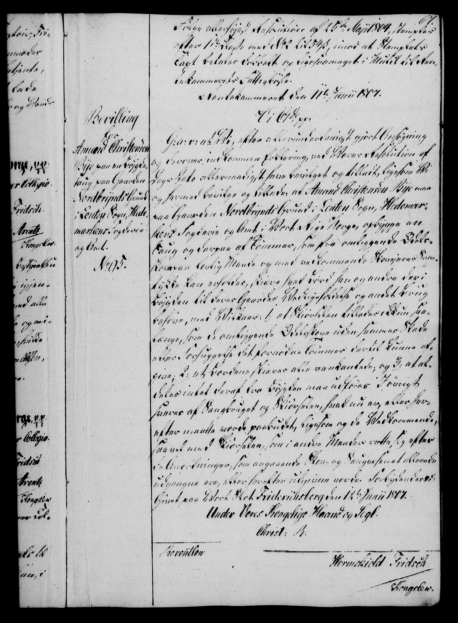 Rentekammeret, Kammerkanselliet, RA/EA-3111/G/Gg/Gga/L0019: Norsk ekspedisjonsprotokoll med register (merket RK 53.19), 1807-1810, s. 67