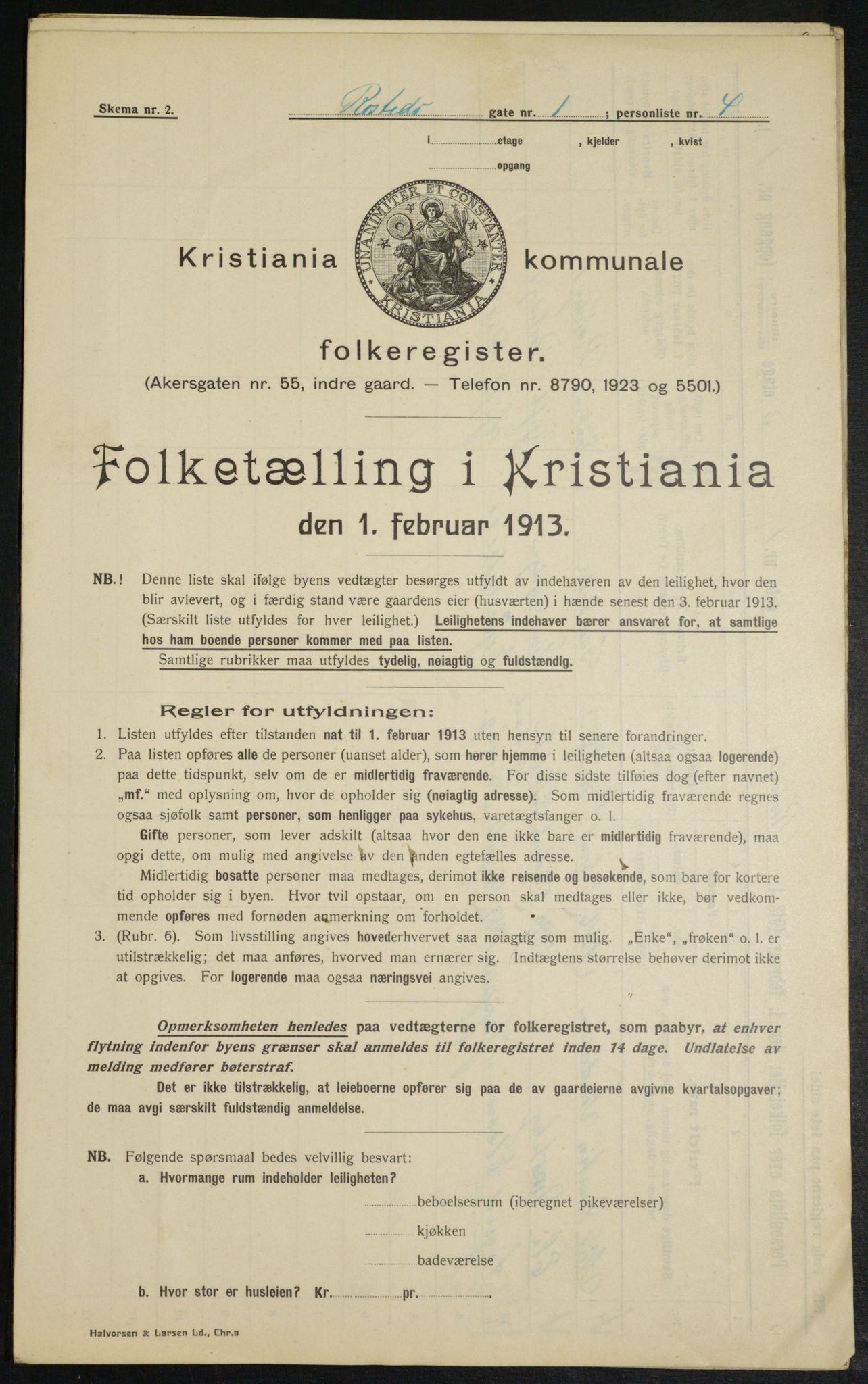 OBA, Kommunal folketelling 1.2.1913 for Kristiania, 1913, s. 84042