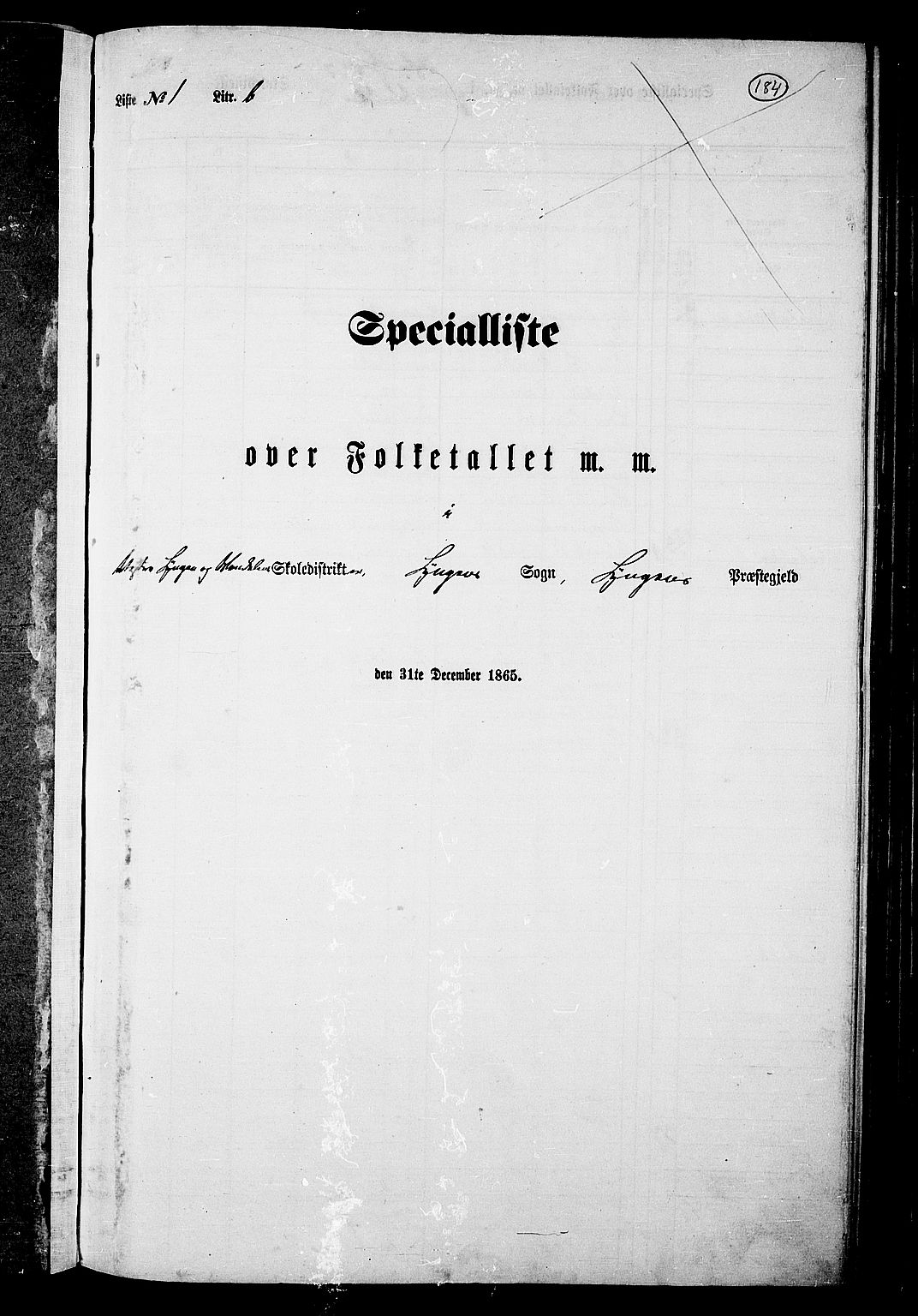 RA, Folketelling 1865 for 1938P Lyngen prestegjeld, 1865, s. 19