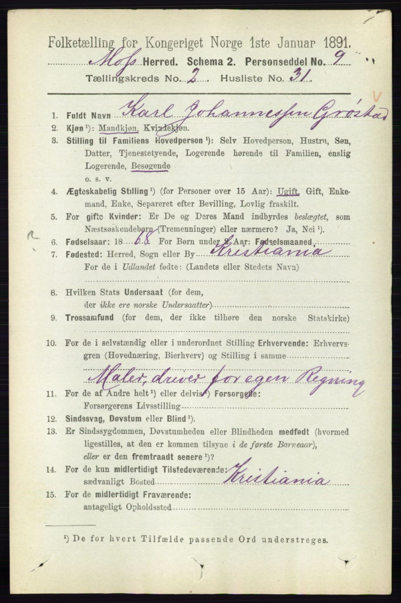 RA, Folketelling 1891 for 0194 Moss herred, 1891, s. 1060