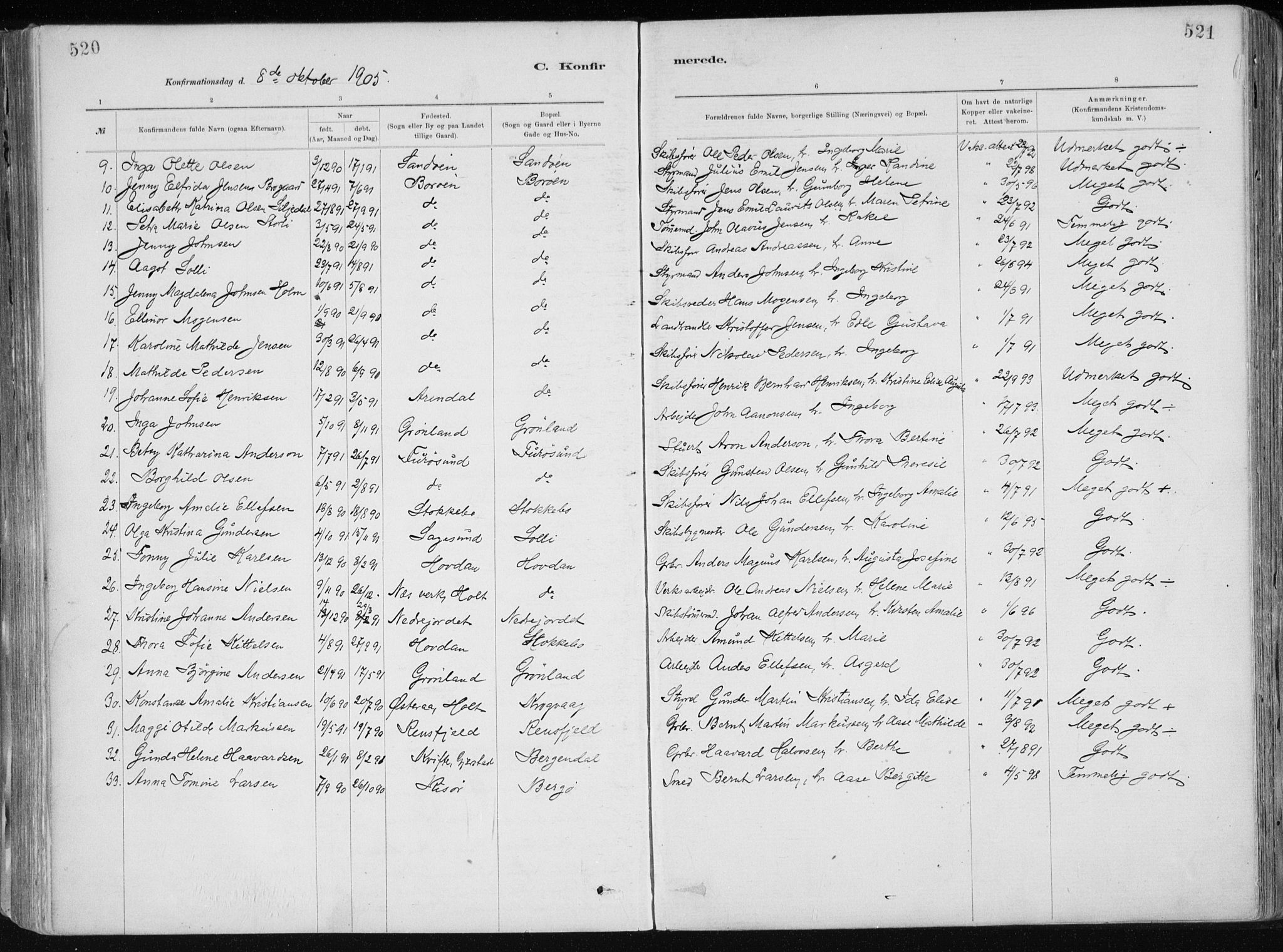 Dypvåg sokneprestkontor, AV/SAK-1111-0007/F/Fa/Faa/L0008: Ministerialbok nr. A 8, 1885-1906, s. 520-521