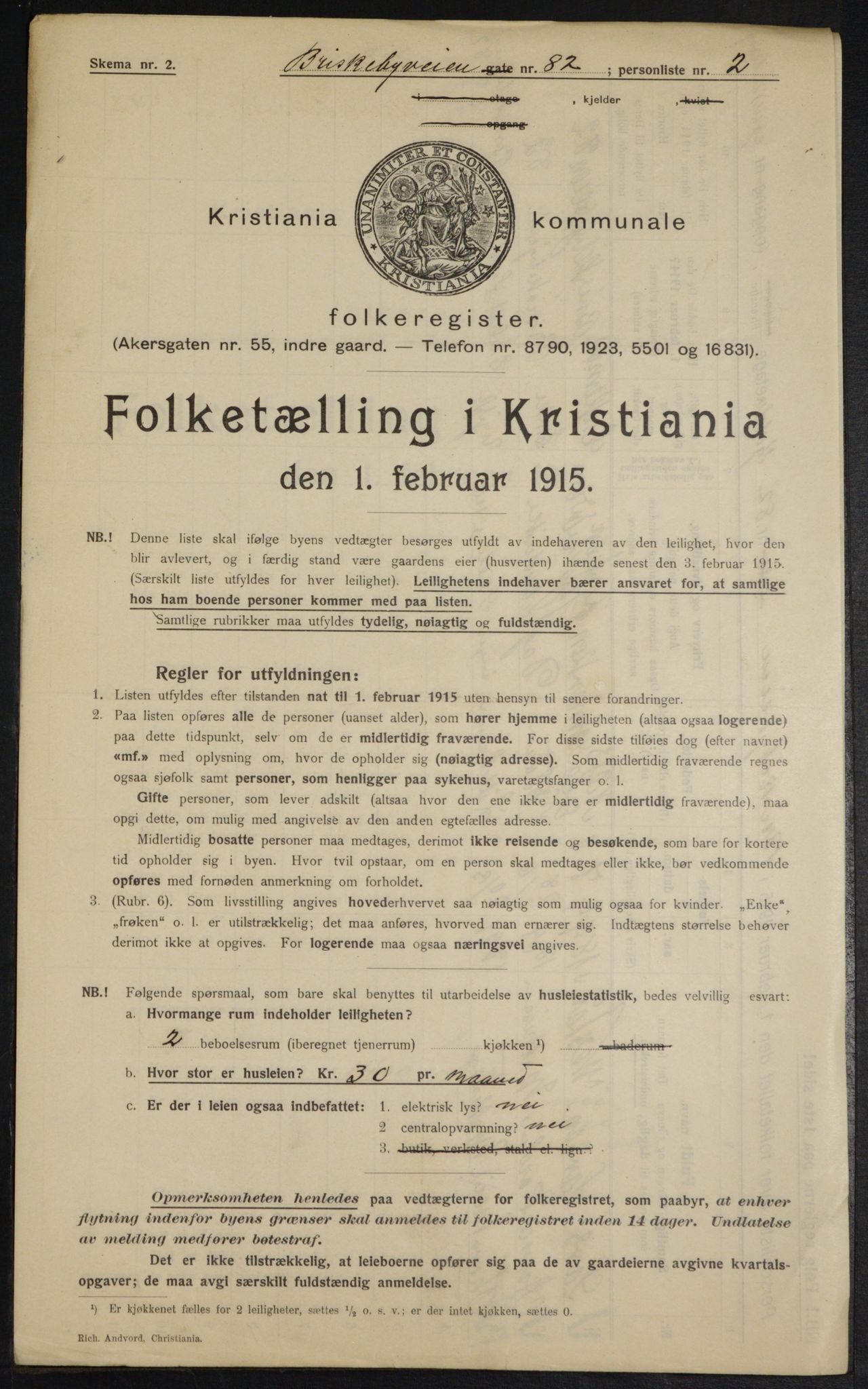 OBA, Kommunal folketelling 1.2.1915 for Kristiania, 1915, s. 9264