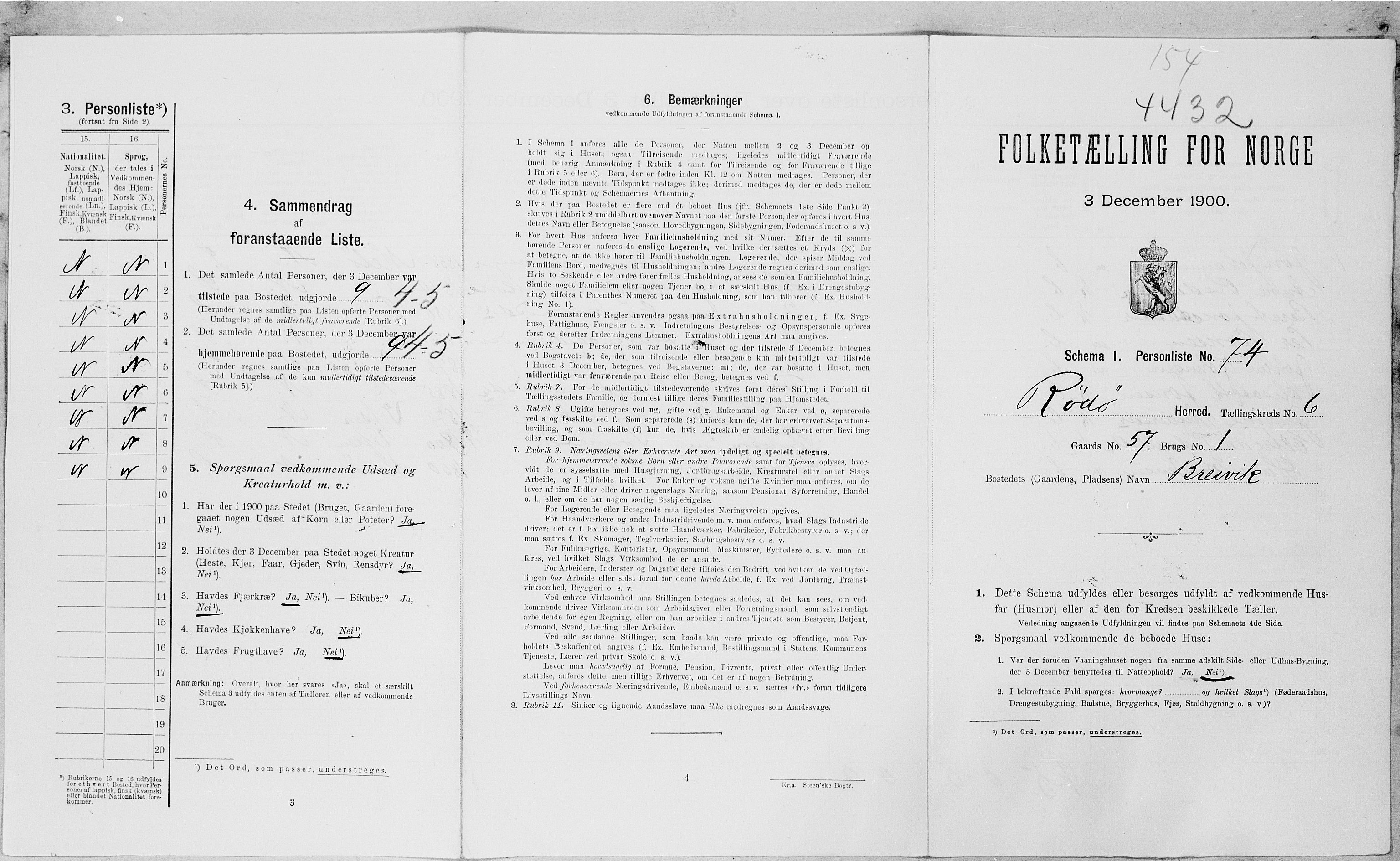 SAT, Folketelling 1900 for 1836 Rødøy herred, 1900, s. 695