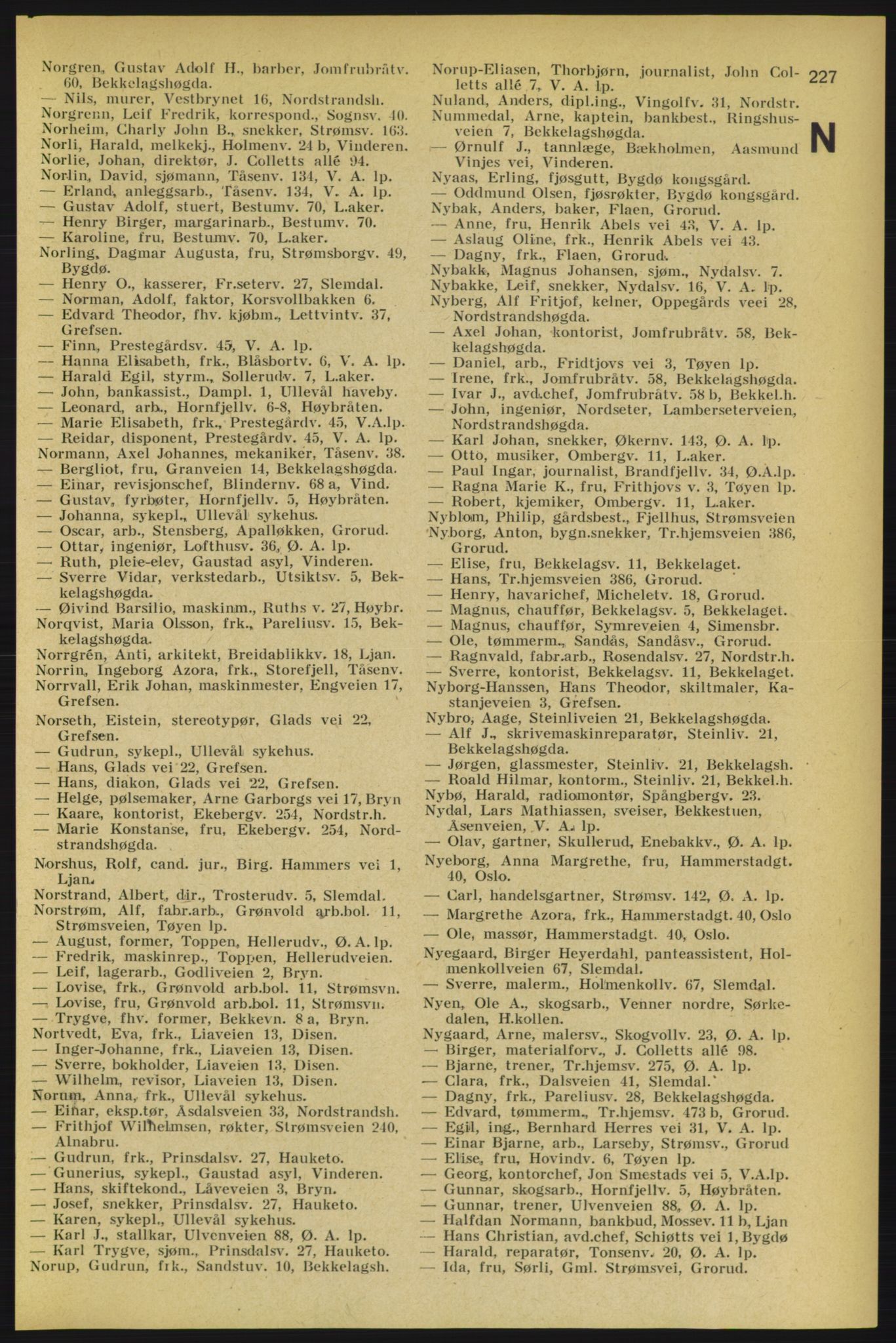 Aker adressebok/adressekalender, PUBL/001/A/005: Aker adressebok, 1934-1935, s. 227