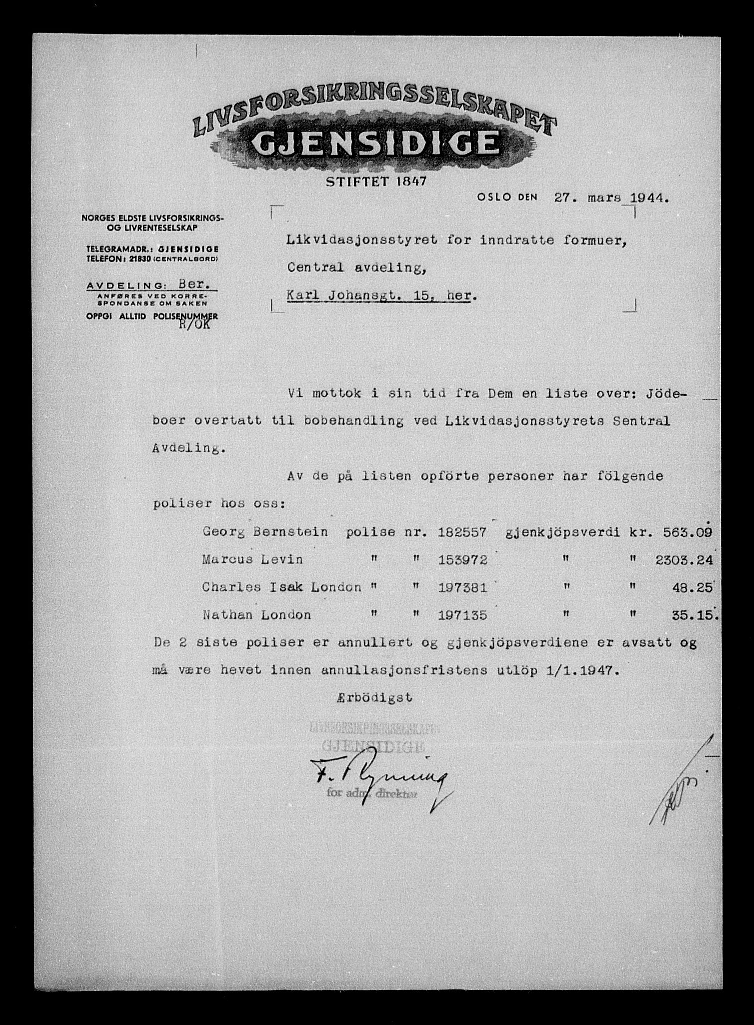 Justisdepartementet, Tilbakeføringskontoret for inndratte formuer, RA/S-1564/H/Hc/Hcc/L0922: --, 1945-1947, s. 335