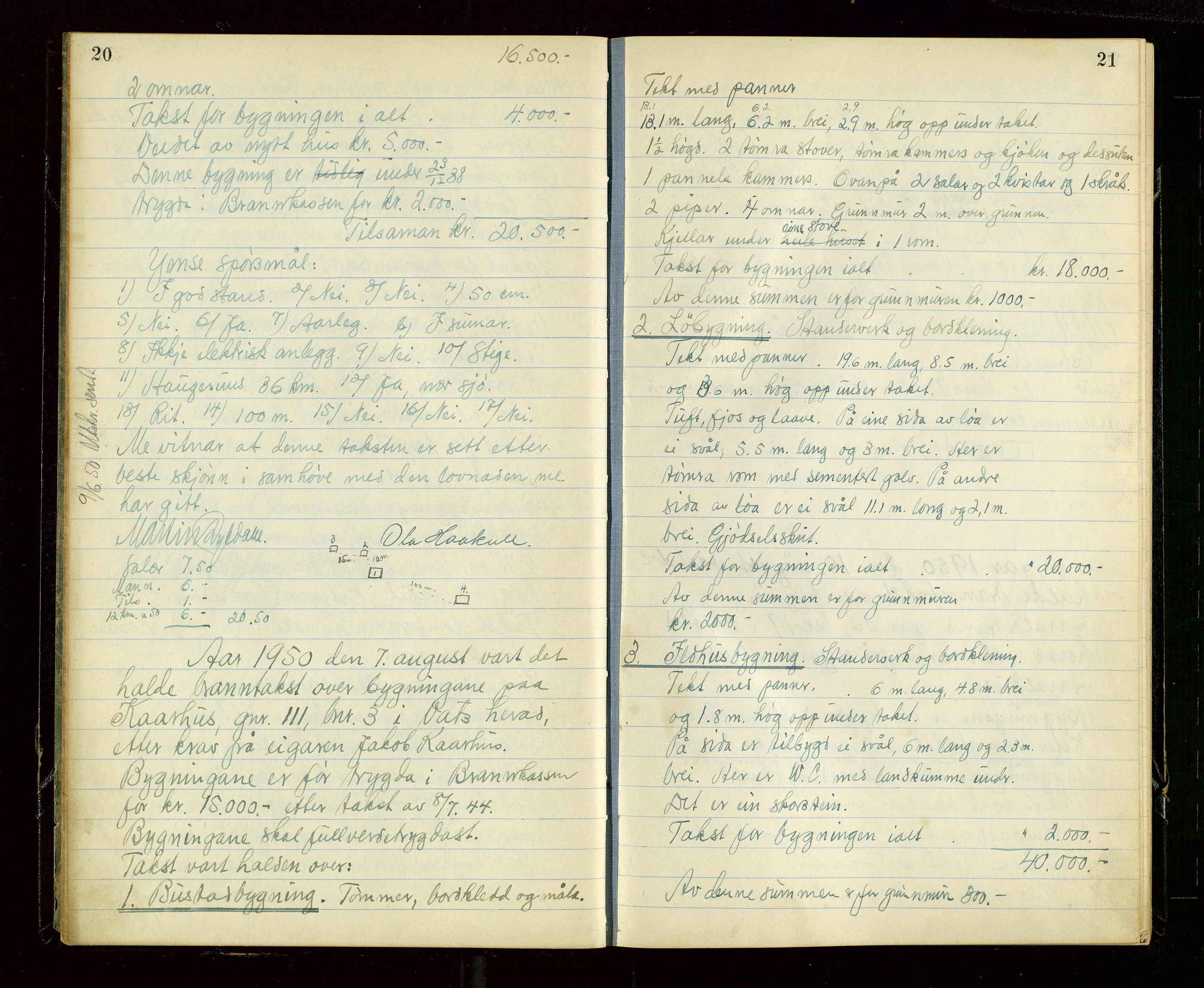 Skjold lensmannskontor, AV/SAST-A-100182/Goa/L0003: "Branntakstprotokoll for Skjold lensmannsdistrikt", 1949-1953, s. 20-21