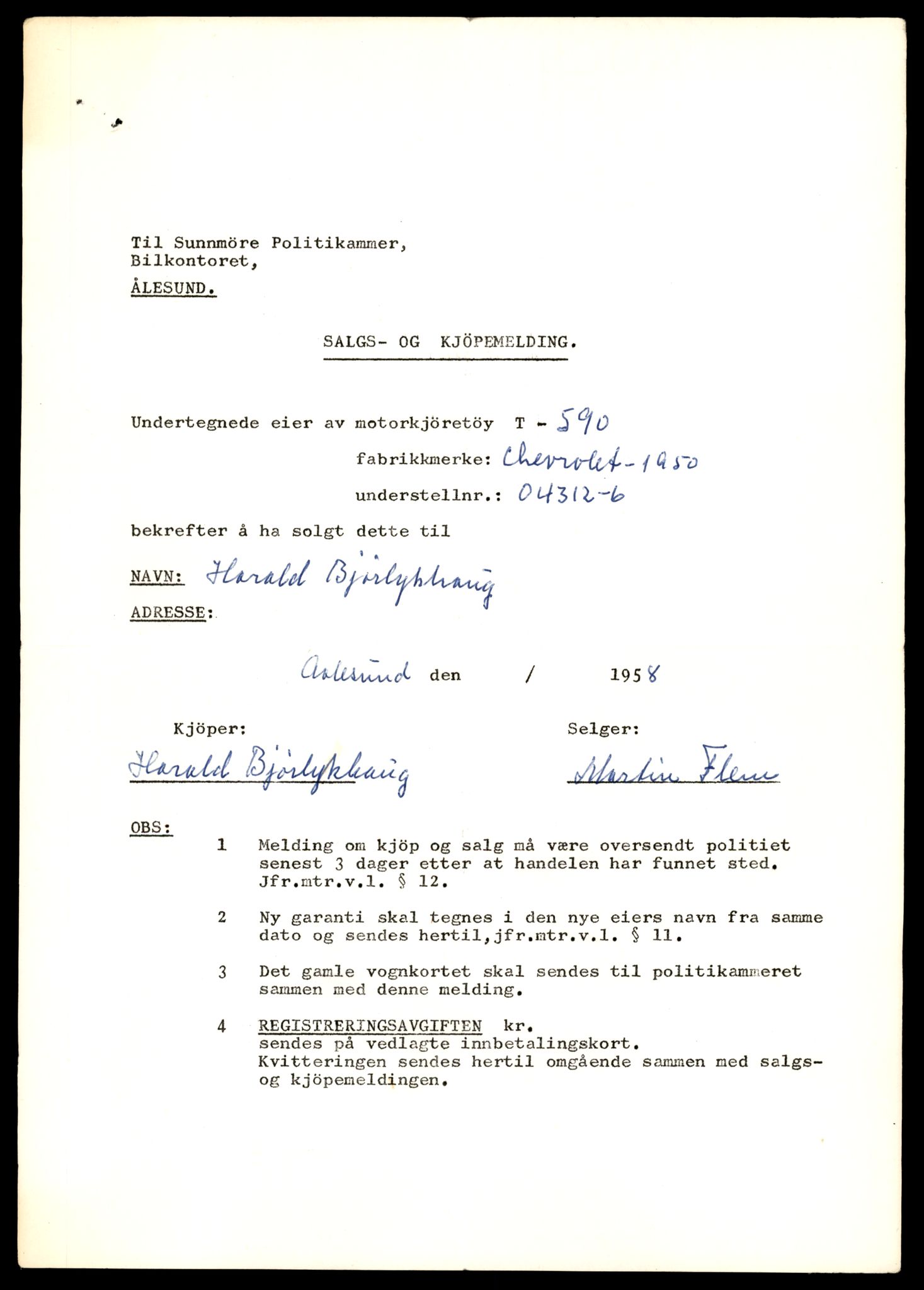 Møre og Romsdal vegkontor - Ålesund trafikkstasjon, AV/SAT-A-4099/F/Fe/L0006: Registreringskort for kjøretøy T 547 - T 650, 1927-1998, s. 1341